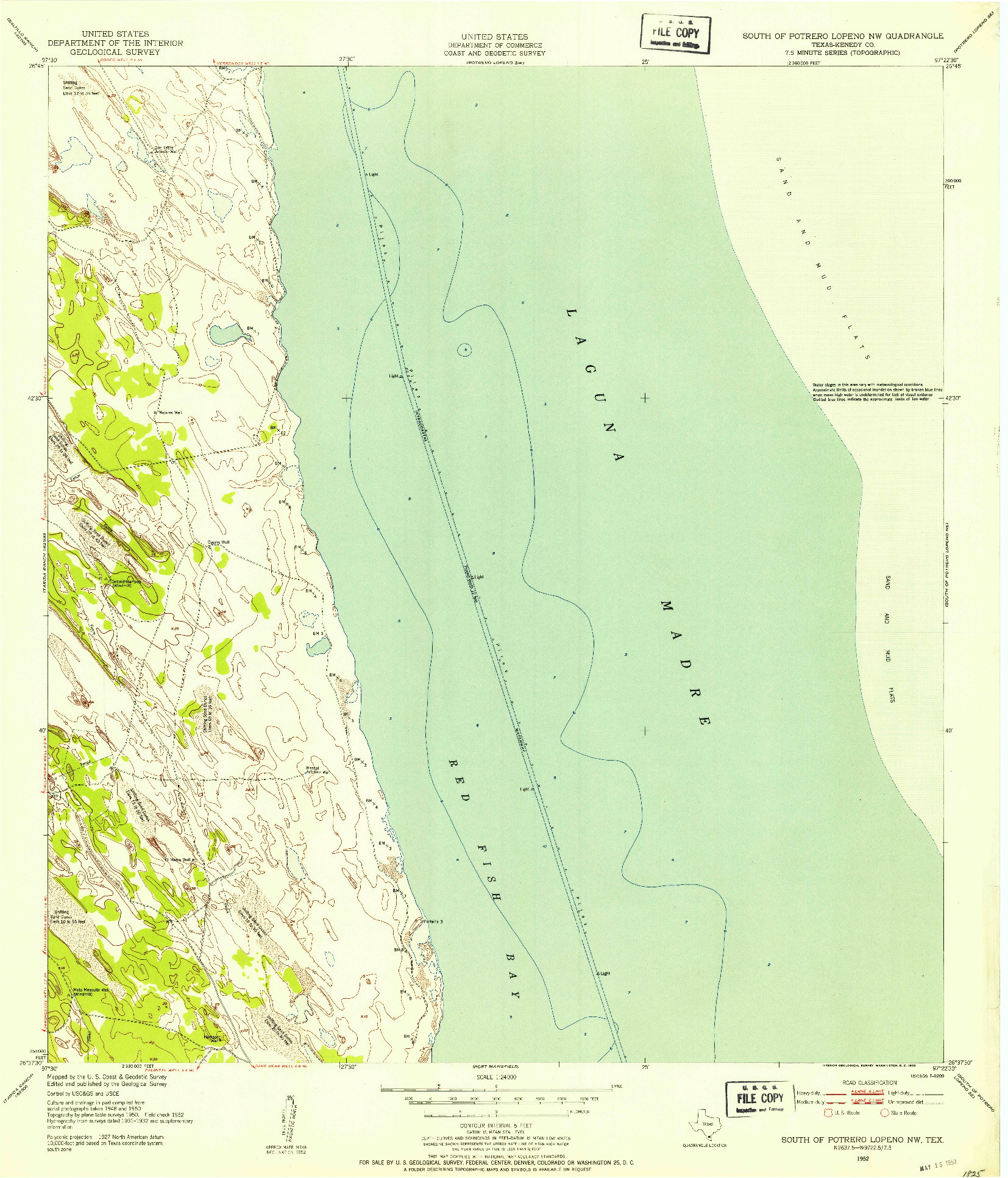 USGS 1:24000-SCALE QUADRANGLE FOR SOUTH OF POTRERO LOPENO NW, TX 1952