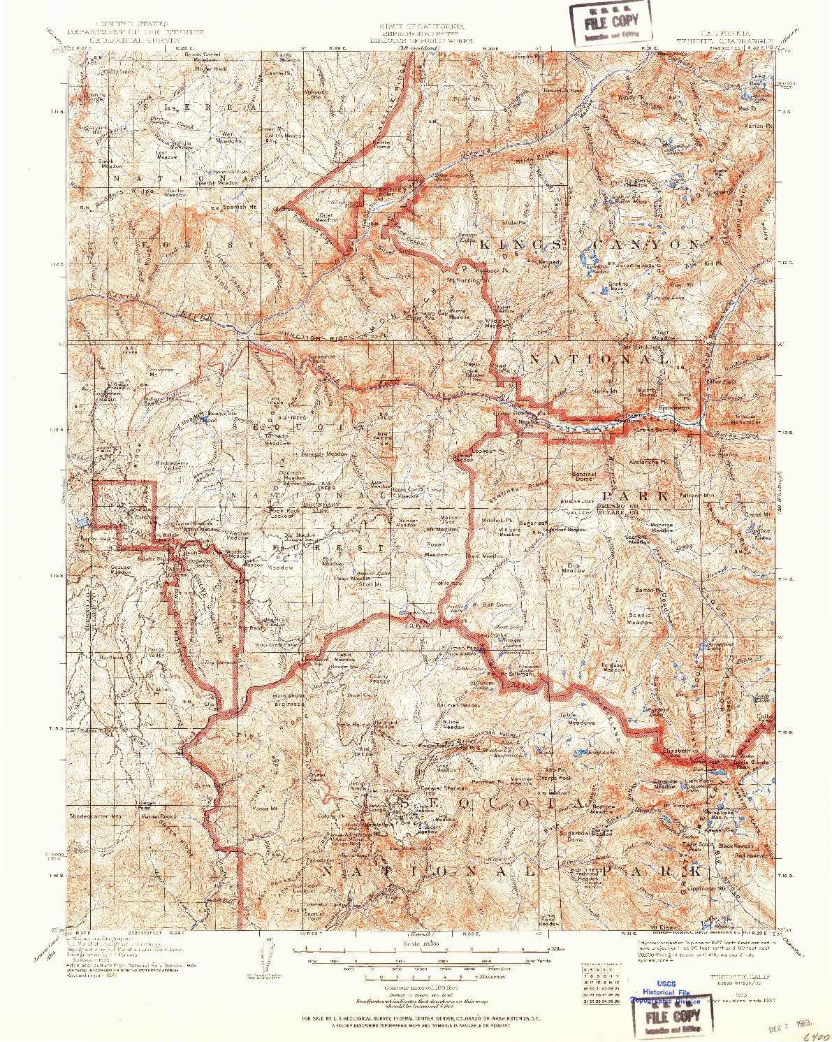 USGS 1:125000-SCALE QUADRANGLE FOR TEHIPITE, CA 1903