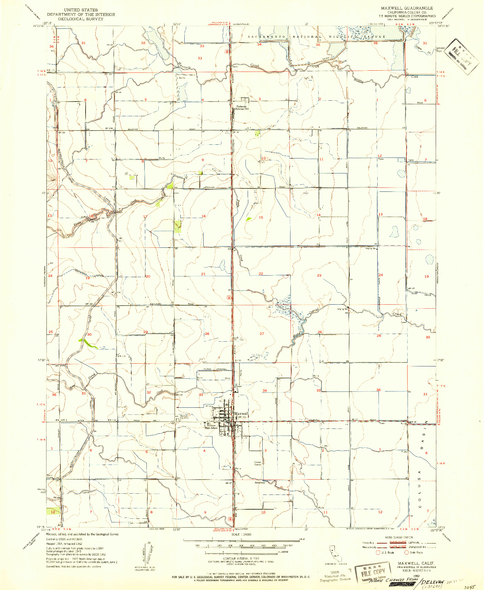 USGS 1:24000-SCALE QUADRANGLE FOR MAXWELL, CA 1952
