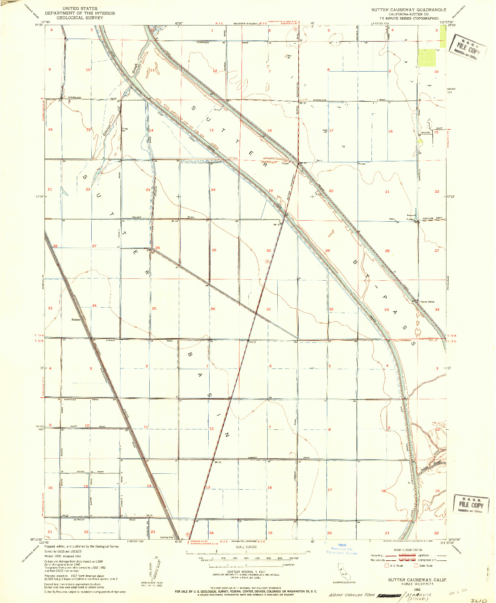 USGS 1:24000-SCALE QUADRANGLE FOR SUTTER CAUSEWAY, CA 1952