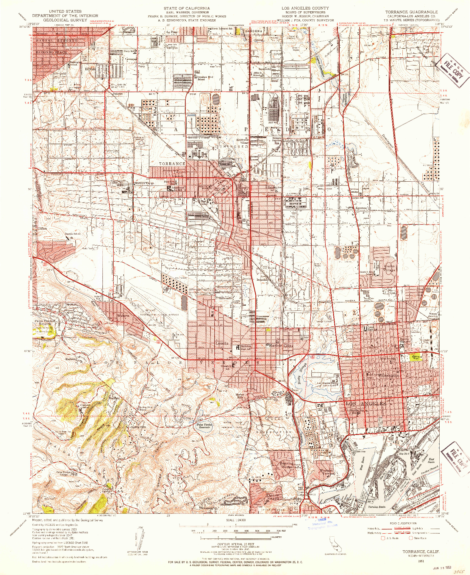 USGS 1:24000-SCALE QUADRANGLE FOR TORRANCE, CA 1951