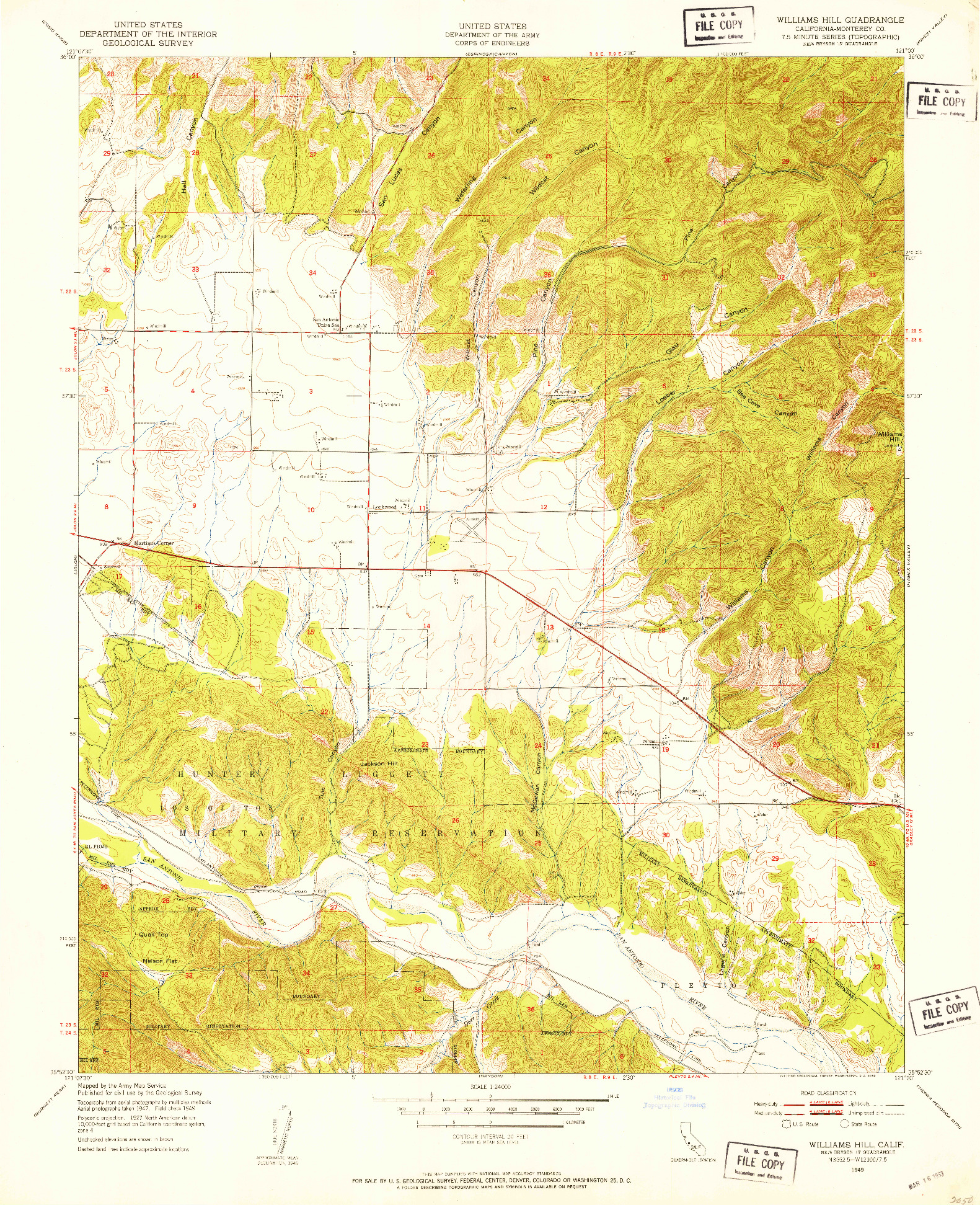 USGS 1:24000-SCALE QUADRANGLE FOR WILLIAMS HILL, CA 1949