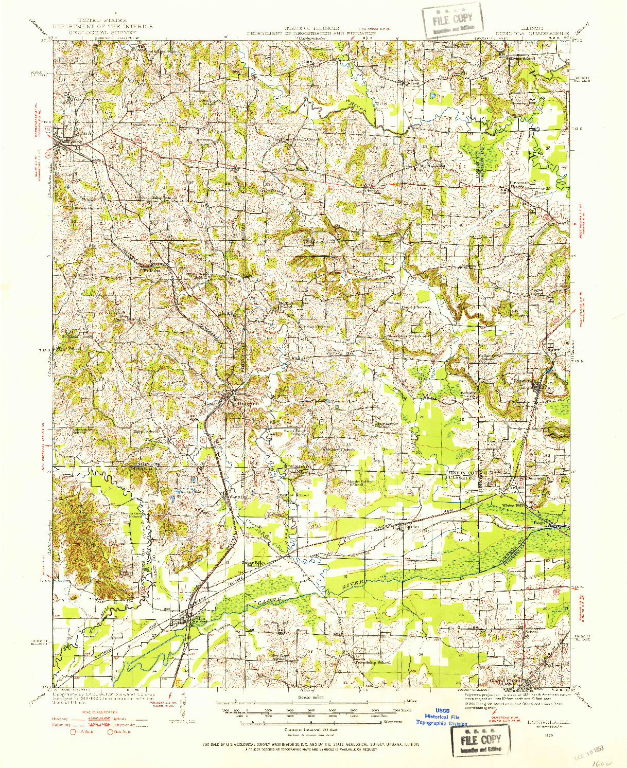 USGS 1:62500-SCALE QUADRANGLE FOR DONGOLA, IL 1920
