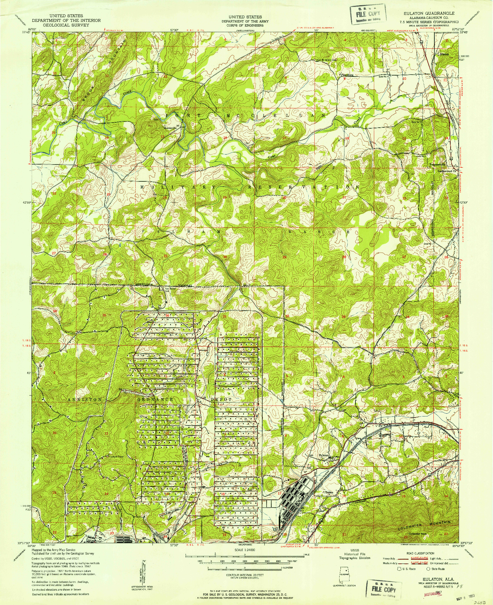 USGS 1:24000-SCALE QUADRANGLE FOR EULATON, AL 1947