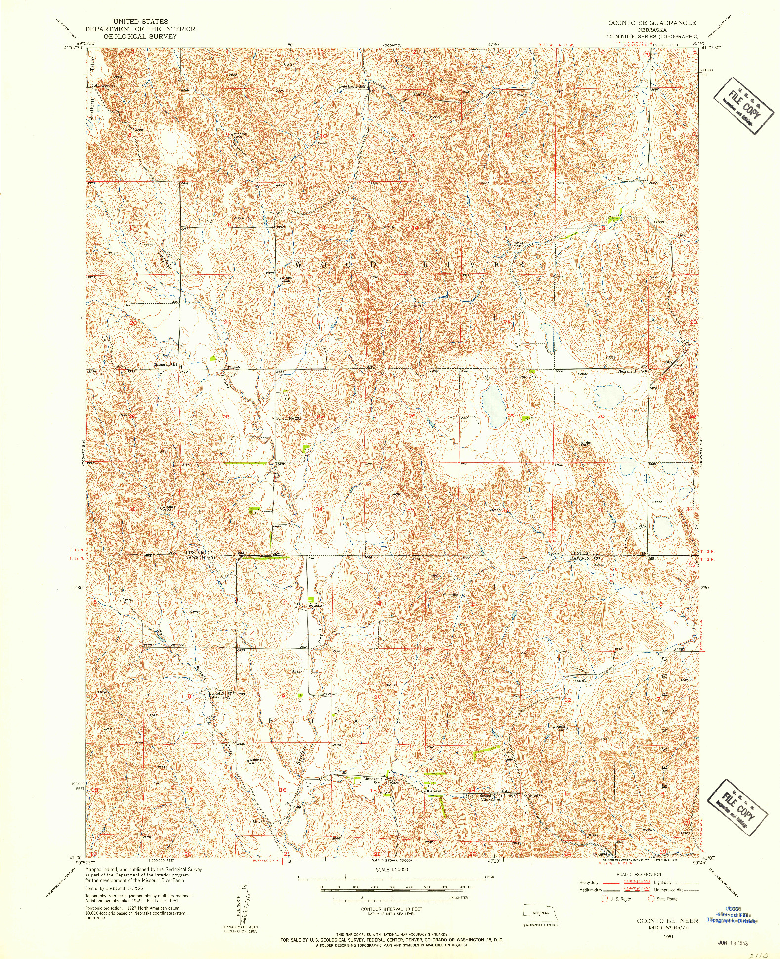 USGS 1:24000-SCALE QUADRANGLE FOR OCONTO SE, NE 1951