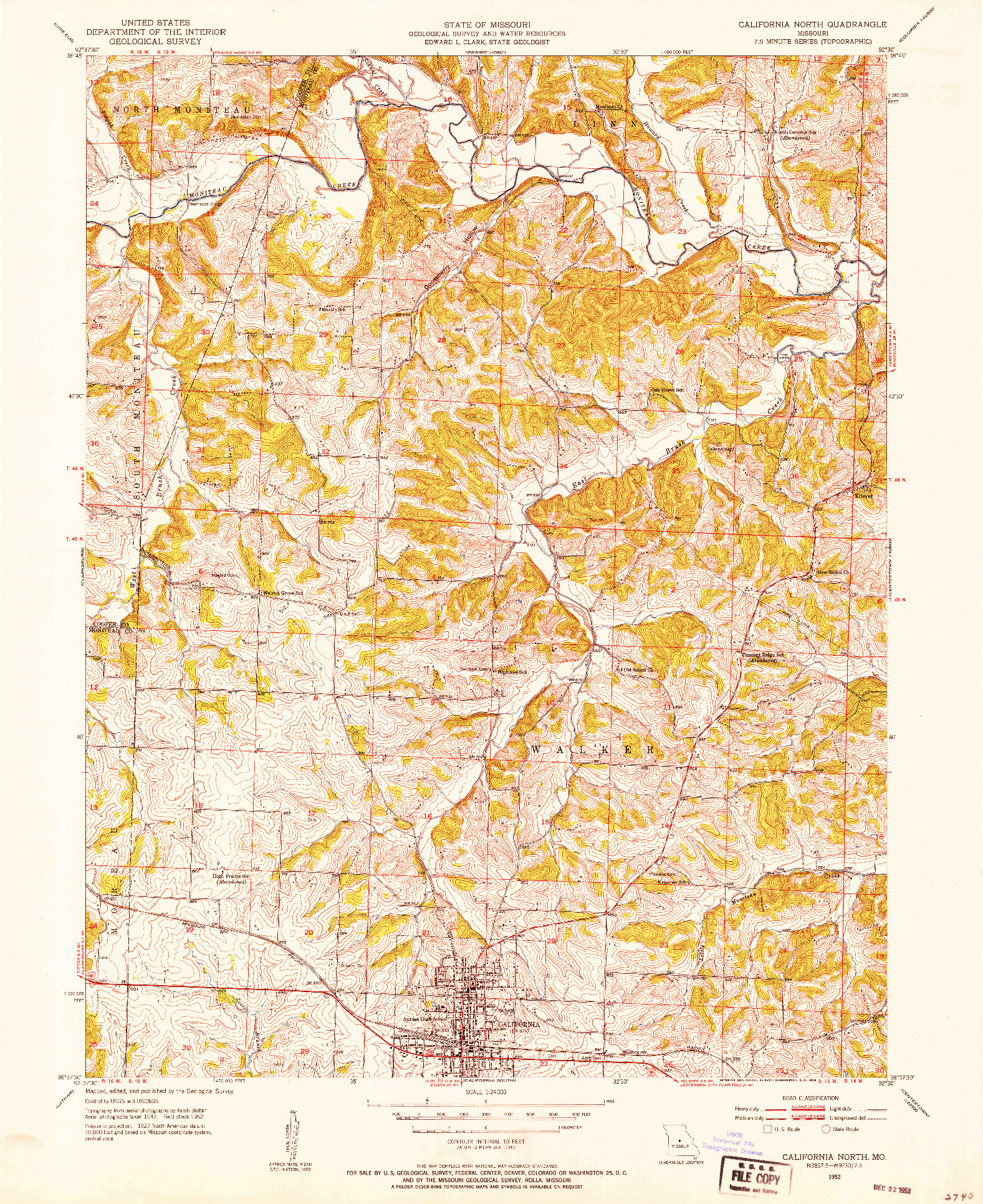 USGS 1:24000-SCALE QUADRANGLE FOR CALIFORNIA NORTH, MO 1952