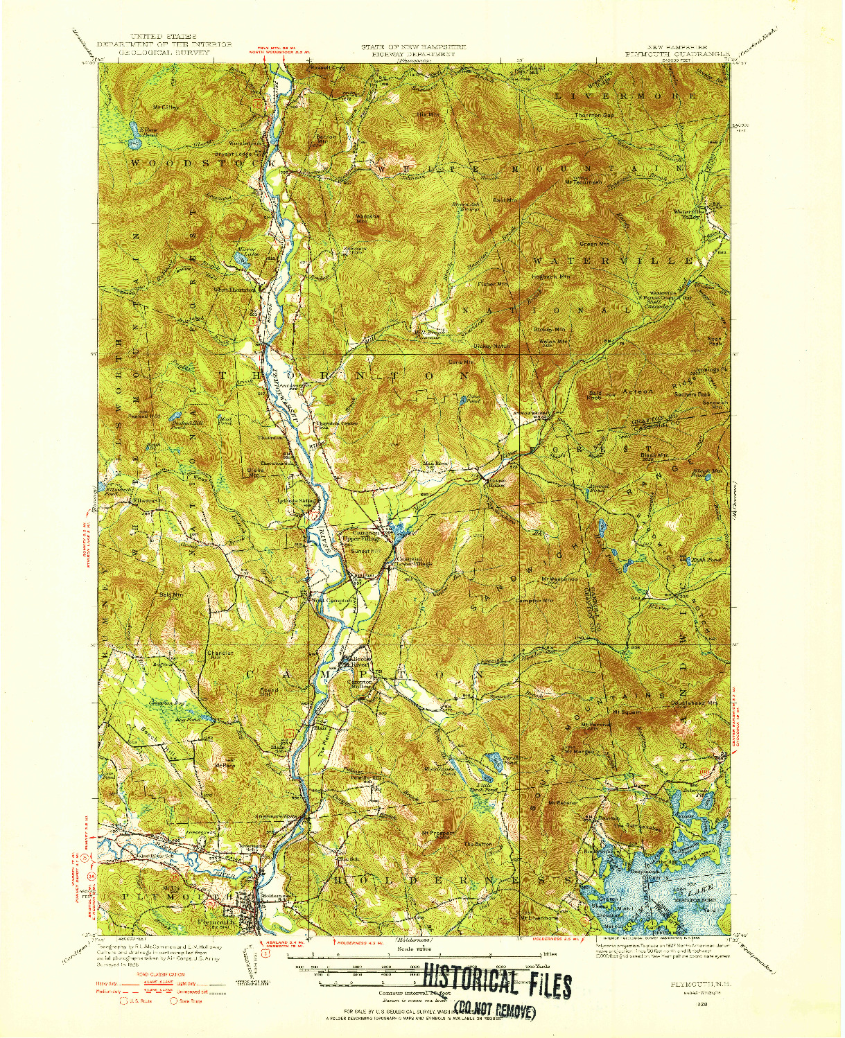 USGS 1:62500-SCALE QUADRANGLE FOR PLYMOUTH, NH 1928