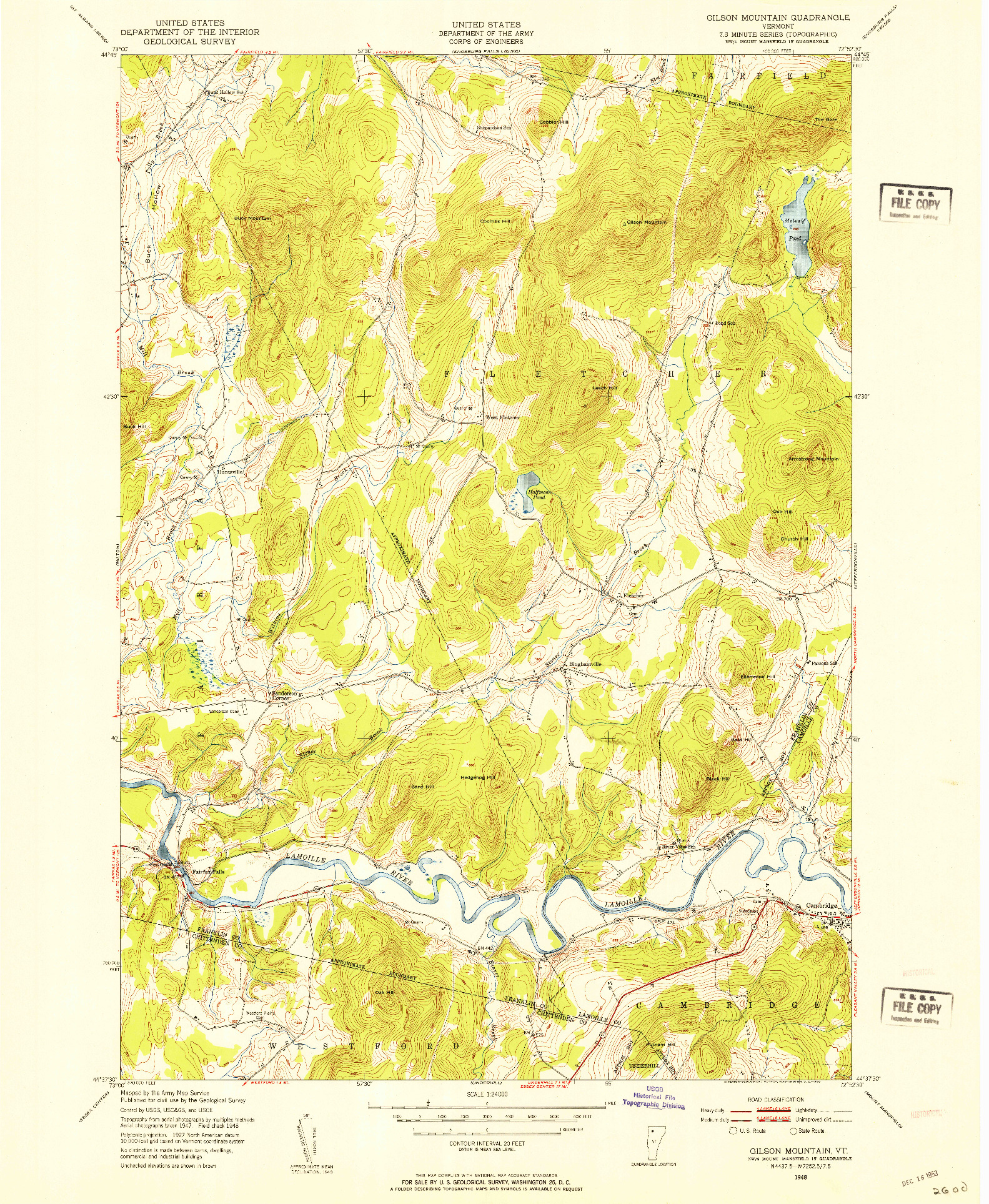 USGS 1:24000-SCALE QUADRANGLE FOR GILSON MOUNTAIN, VT 1948