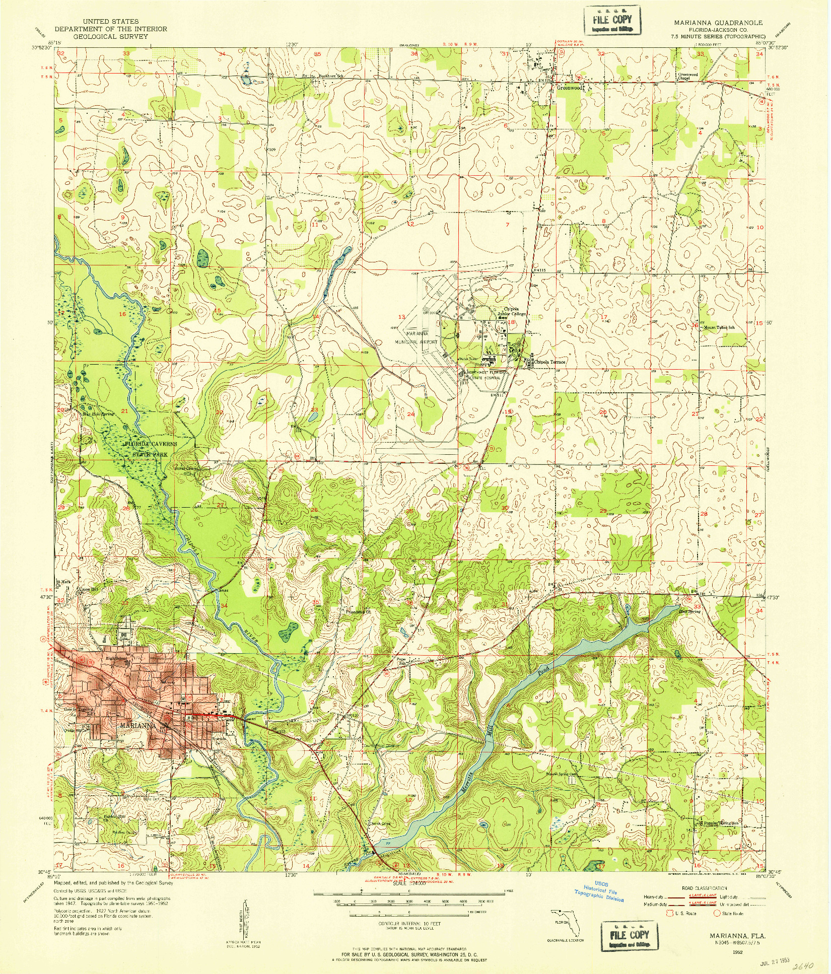 USGS 1:24000-SCALE QUADRANGLE FOR MARIANNA, FL 1952