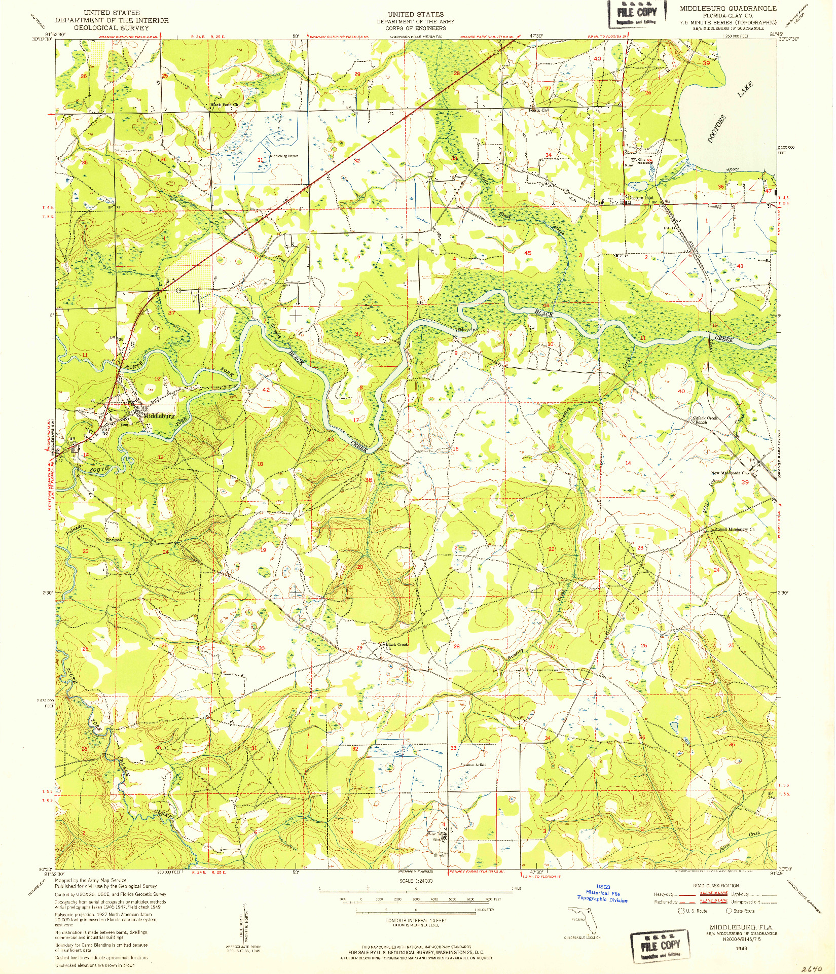 USGS 1:24000-SCALE QUADRANGLE FOR MIDDLEBURG, FL 1949