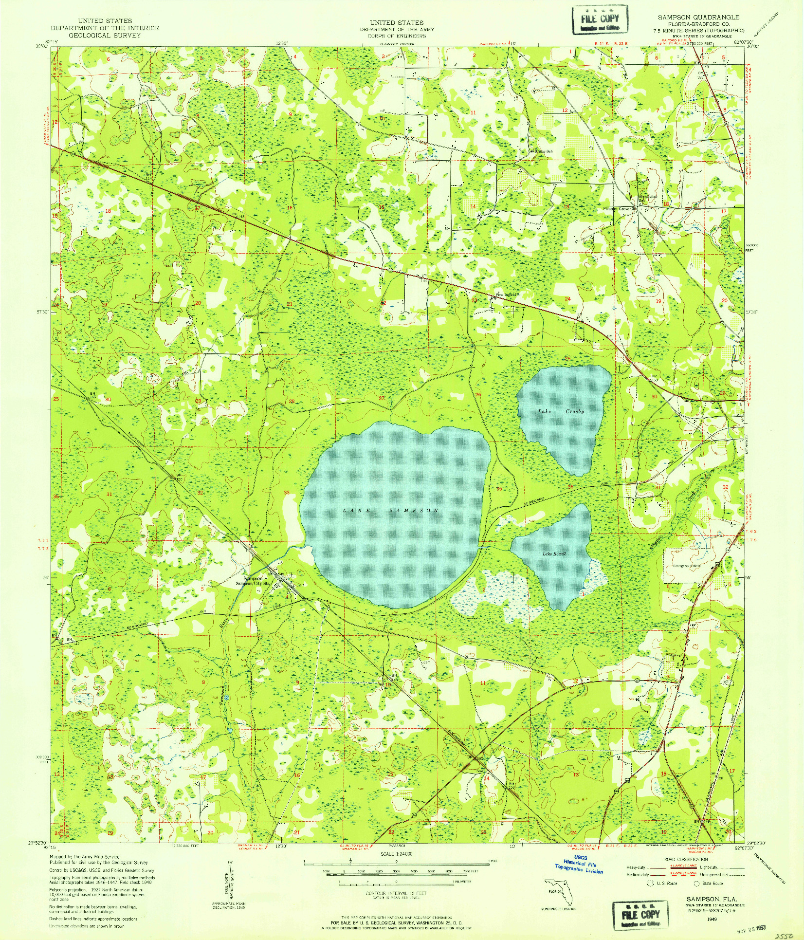 USGS 1:24000-SCALE QUADRANGLE FOR SAMPSON, FL 1949