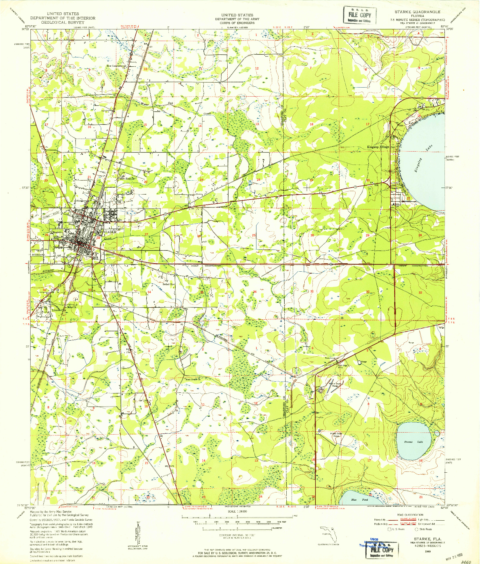 USGS 1:24000-SCALE QUADRANGLE FOR STARKE, FL 1949