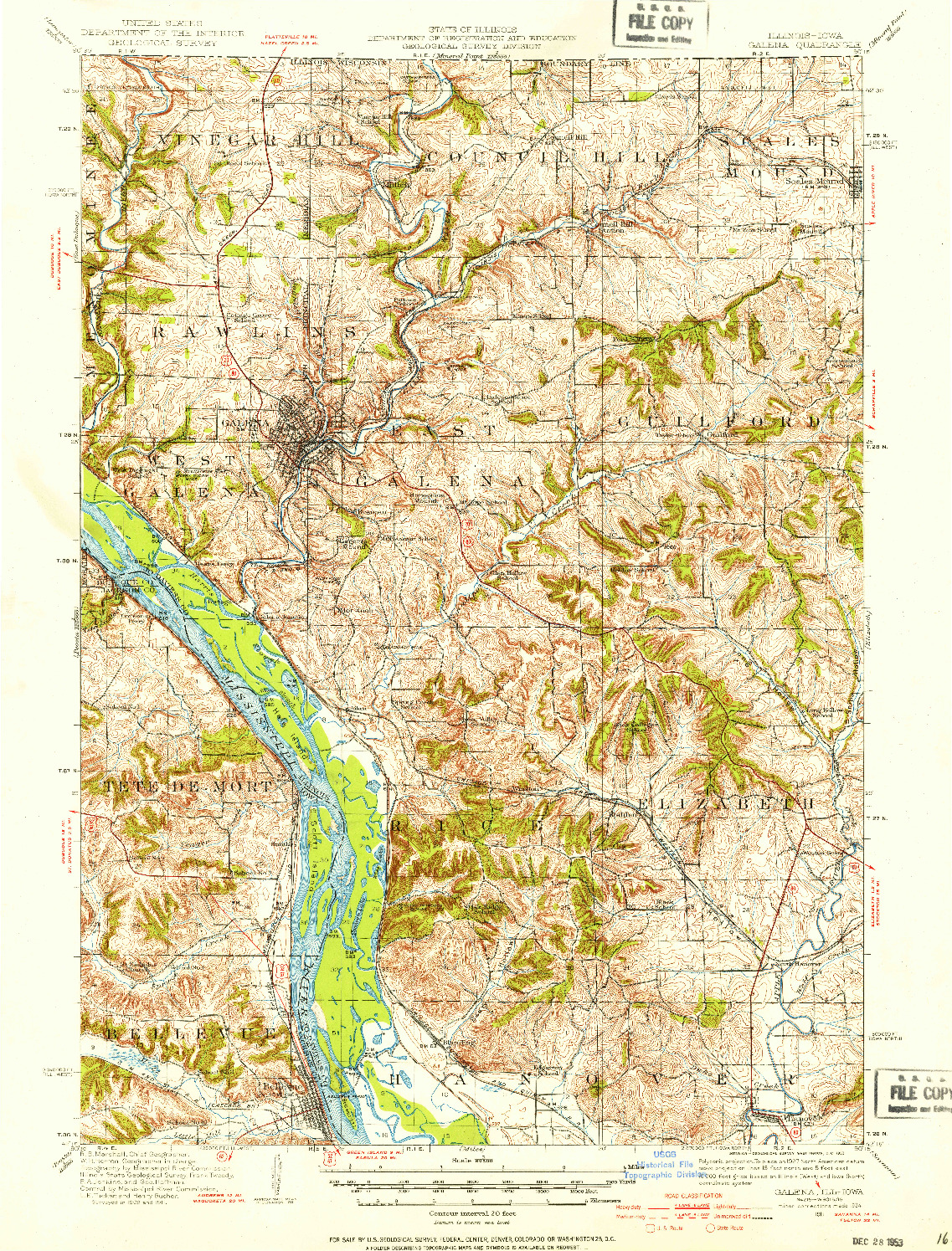 USGS 1:62500-SCALE QUADRANGLE FOR GALENA, IL 1911