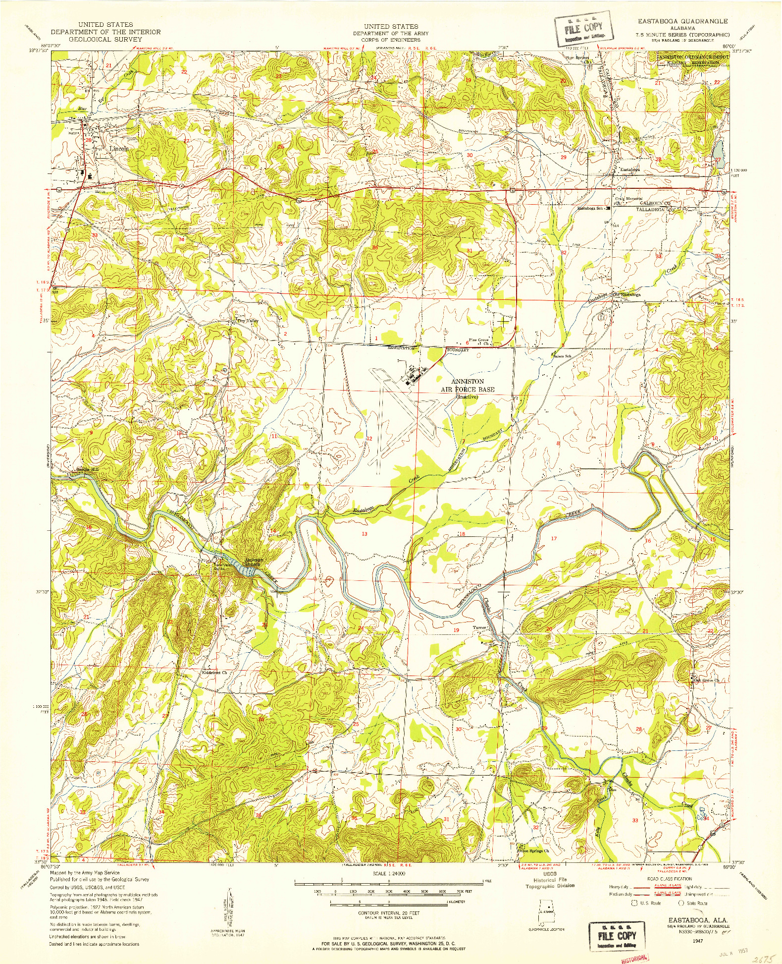 USGS 1:24000-SCALE QUADRANGLE FOR EASTABOGA, AL 1947