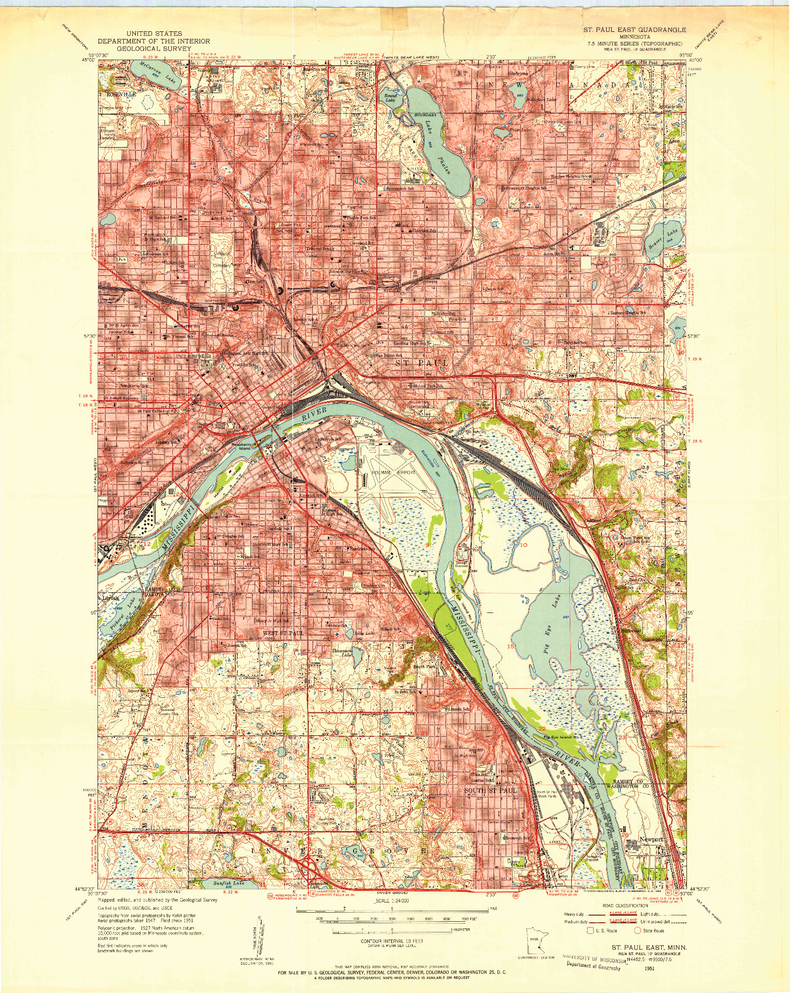 USGS 1:24000-SCALE QUADRANGLE FOR ST. PAUL EAST, MN 1951