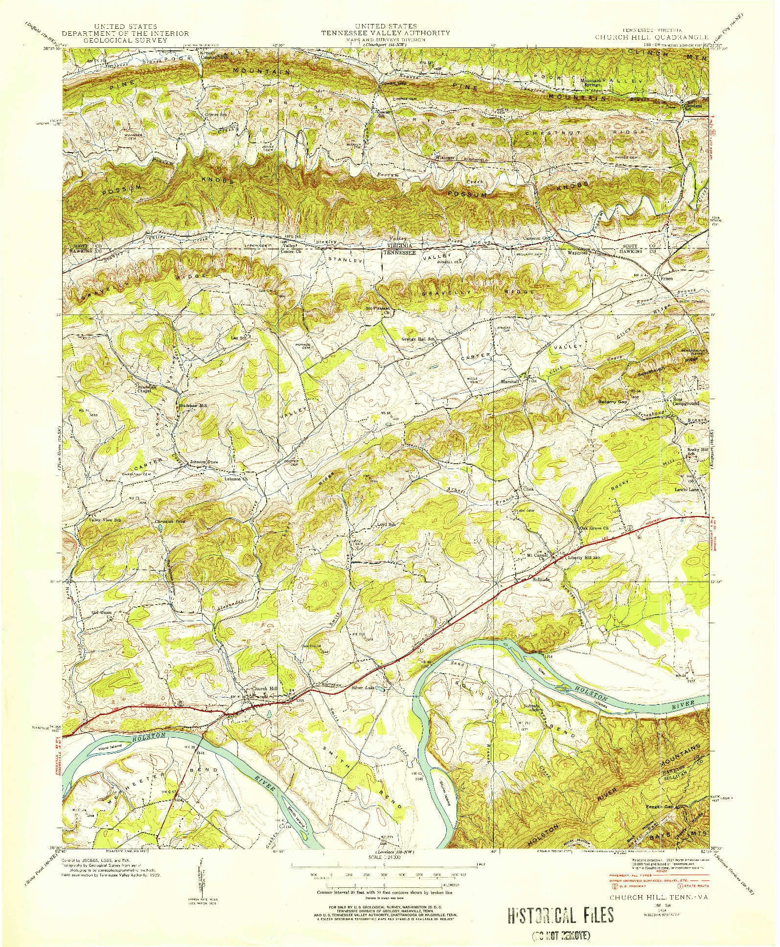 USGS 1:24000-SCALE QUADRANGLE FOR CHURCH HILL, VA 1939