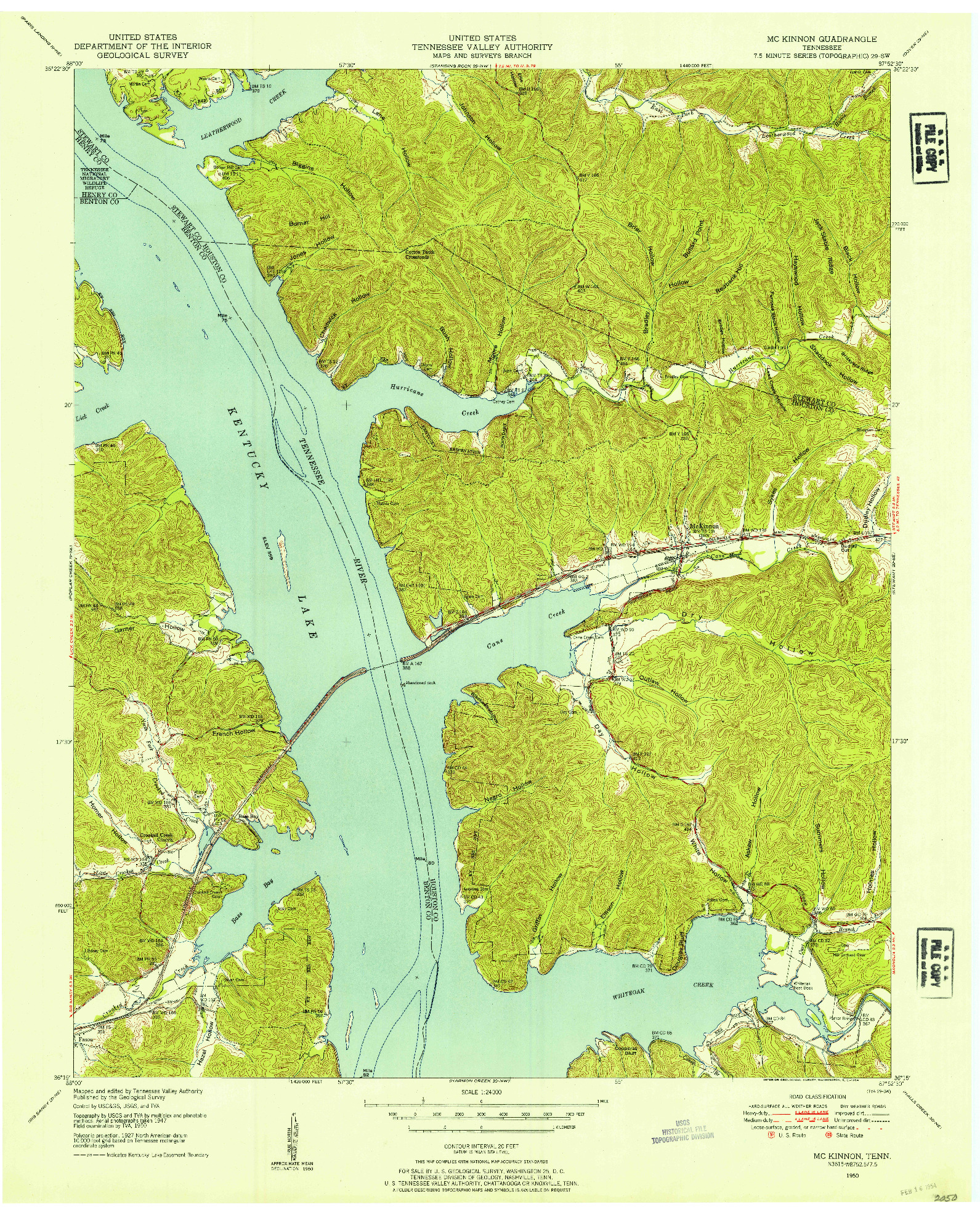 USGS 1:24000-SCALE QUADRANGLE FOR MC KINNON, TN 1950