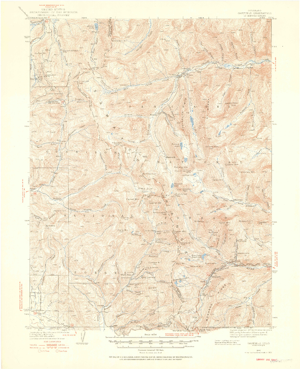 USGS 1:62500-SCALE QUADRANGLE FOR GARFIELD, CO 1940