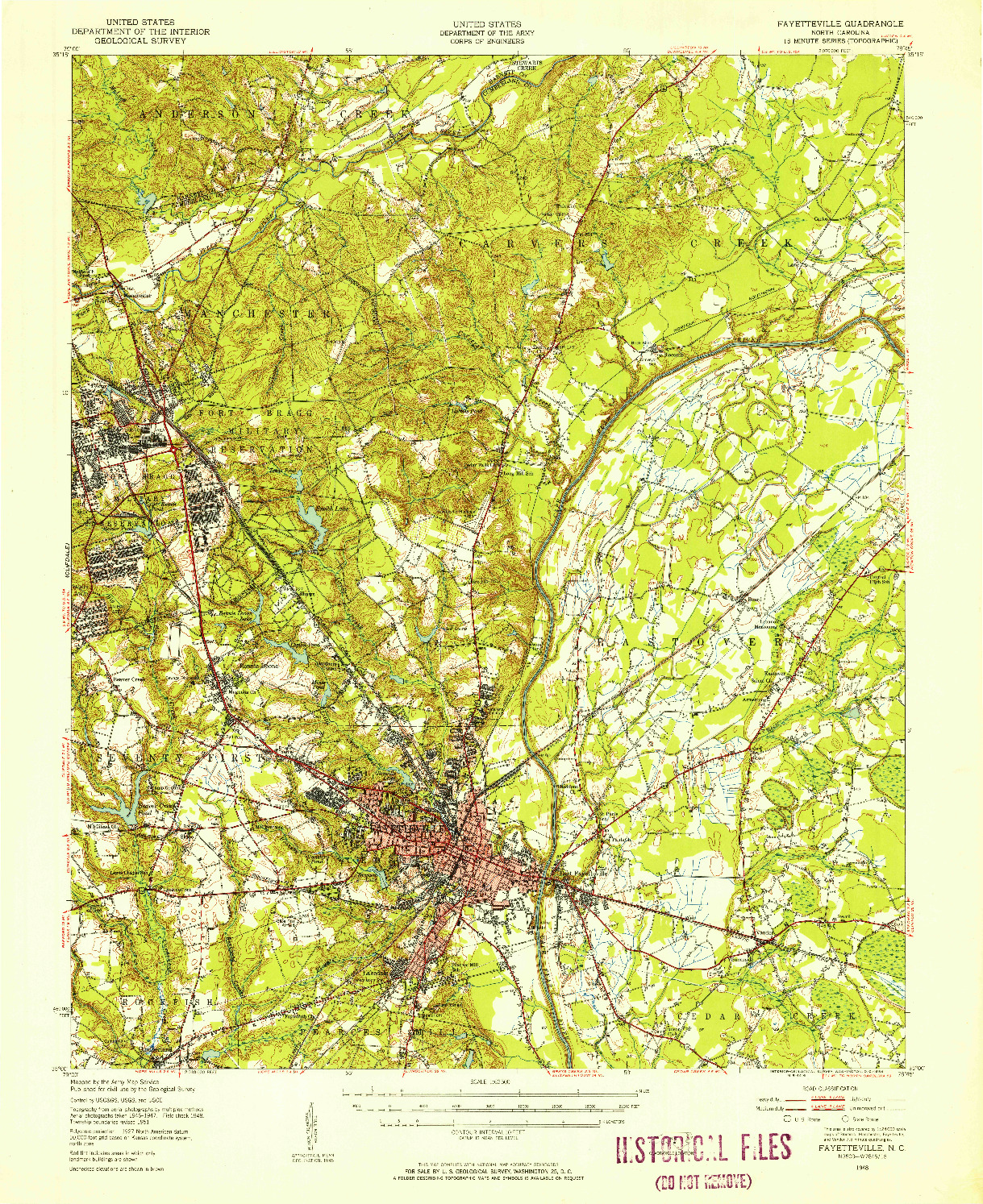 USGS 1:62500-SCALE QUADRANGLE FOR FAYETTEVILLE, NC 1948