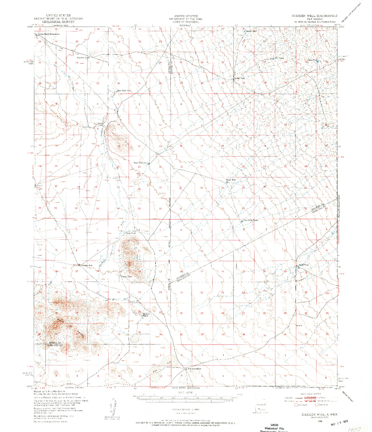 USGS 1:62500-SCALE QUADRANGLE FOR CHICKEN WELL, NM 1948