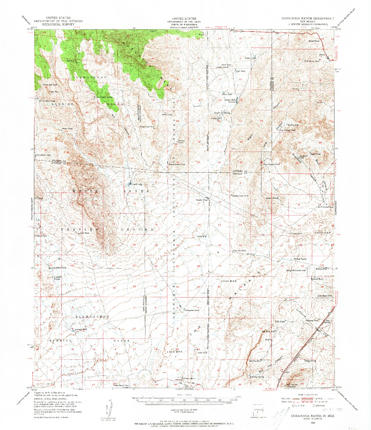 USGS 1:62500-SCALE QUADRANGLE FOR CHIHUAHUA RANCH, NM 1948
