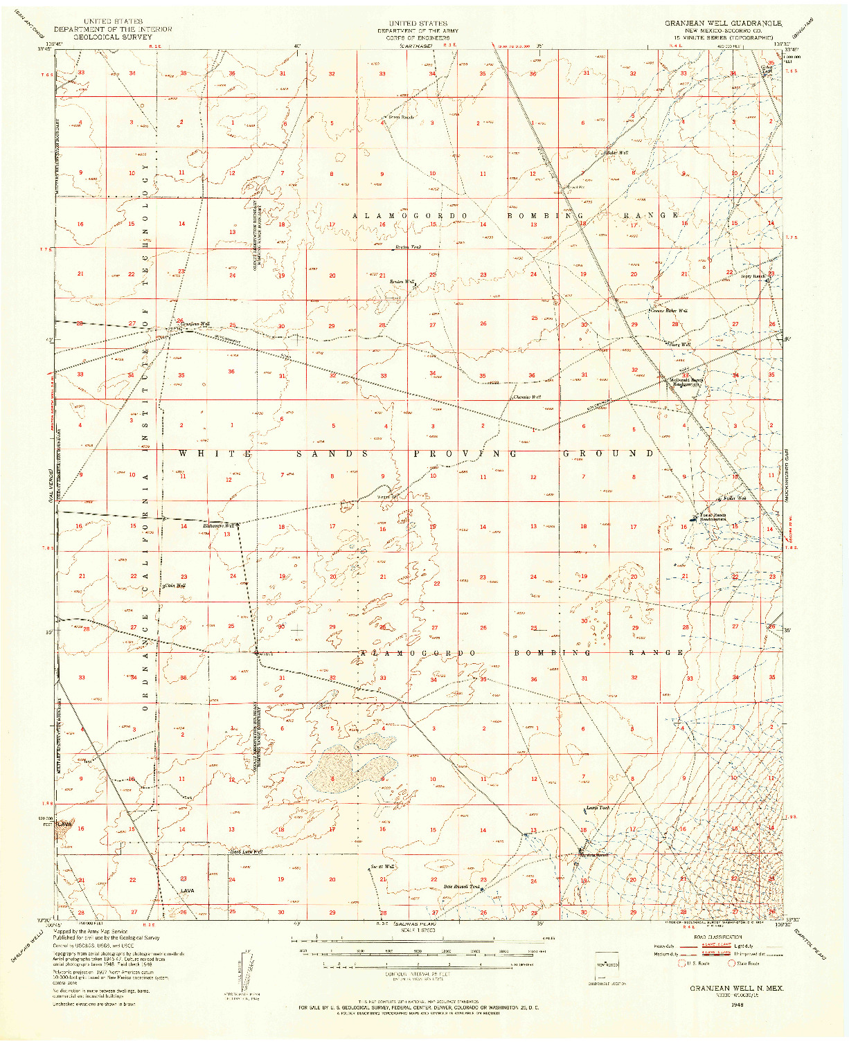 USGS 1:62500-SCALE QUADRANGLE FOR GRANJEAN WELL, NM 1948