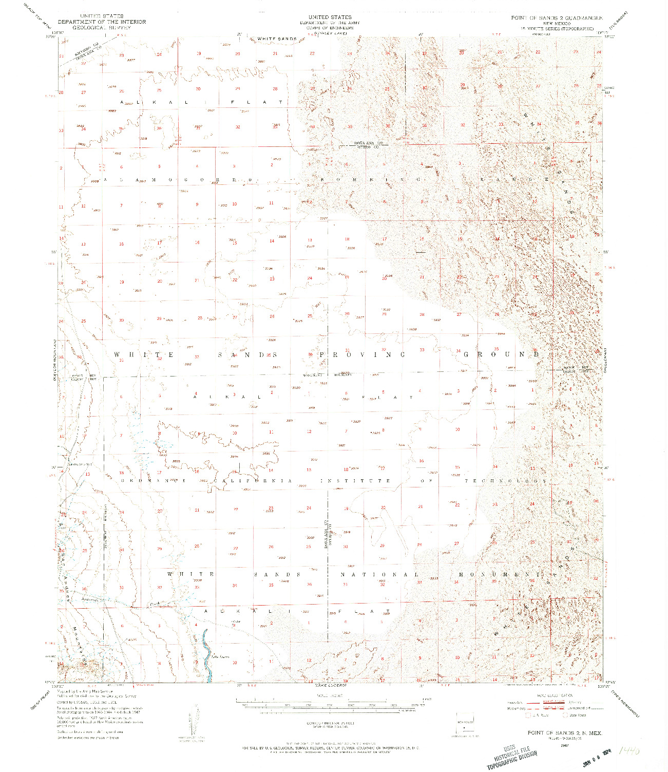 USGS 1:62500-SCALE QUADRANGLE FOR POINT OF SANDS 2, NM 1947