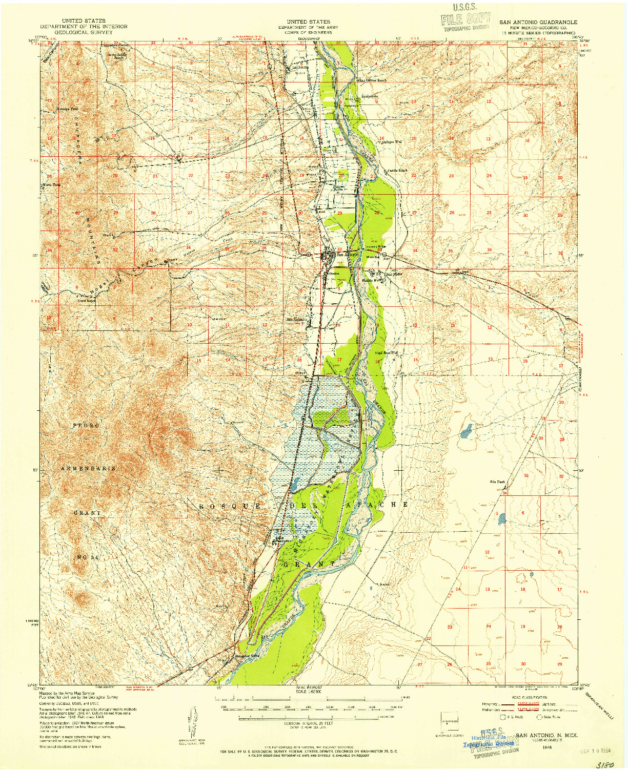 USGS 1:62500-SCALE QUADRANGLE FOR SAN ANTONIO, NM 1948