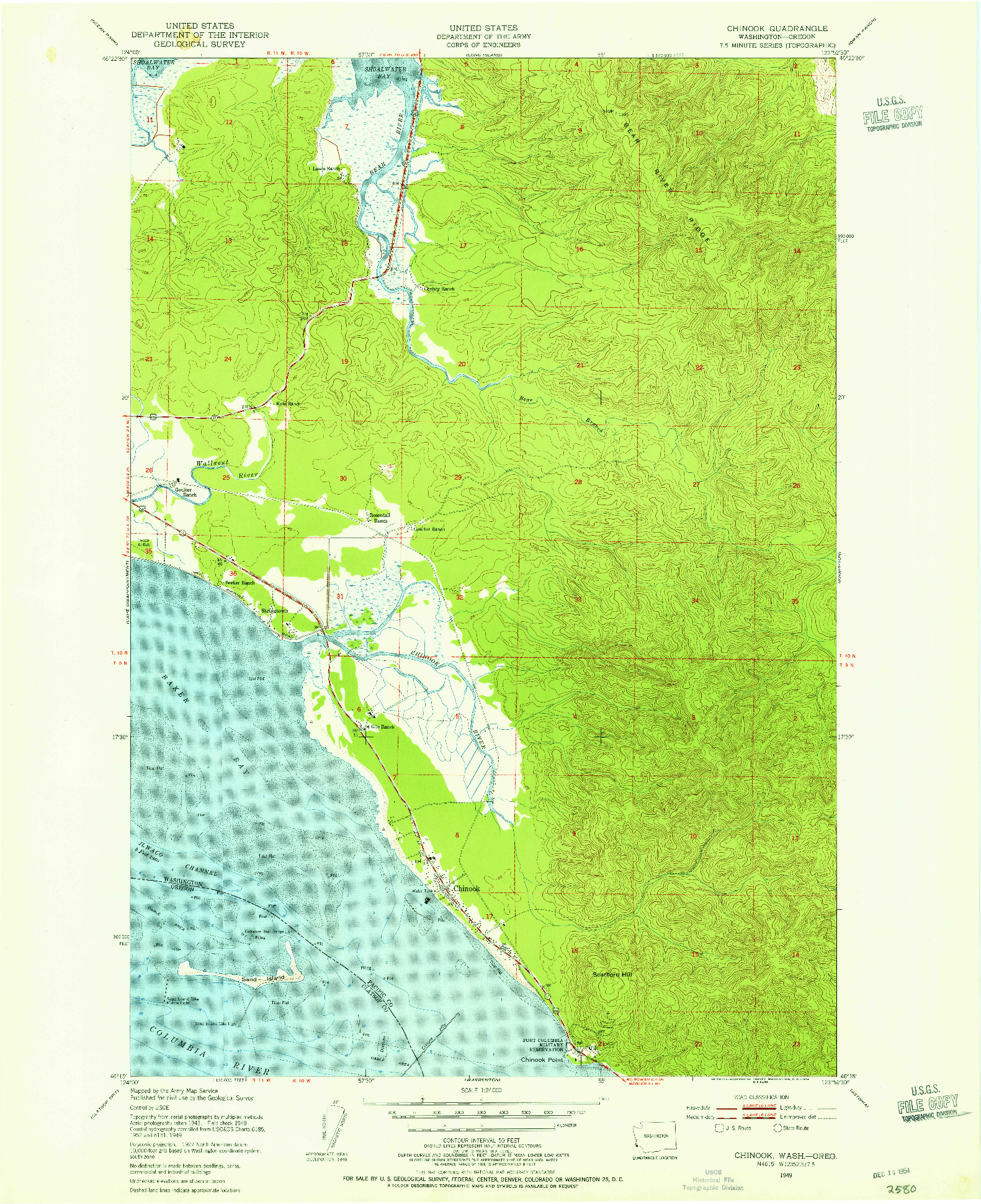 USGS 1:24000-SCALE QUADRANGLE FOR CHINOOK, WA 1949