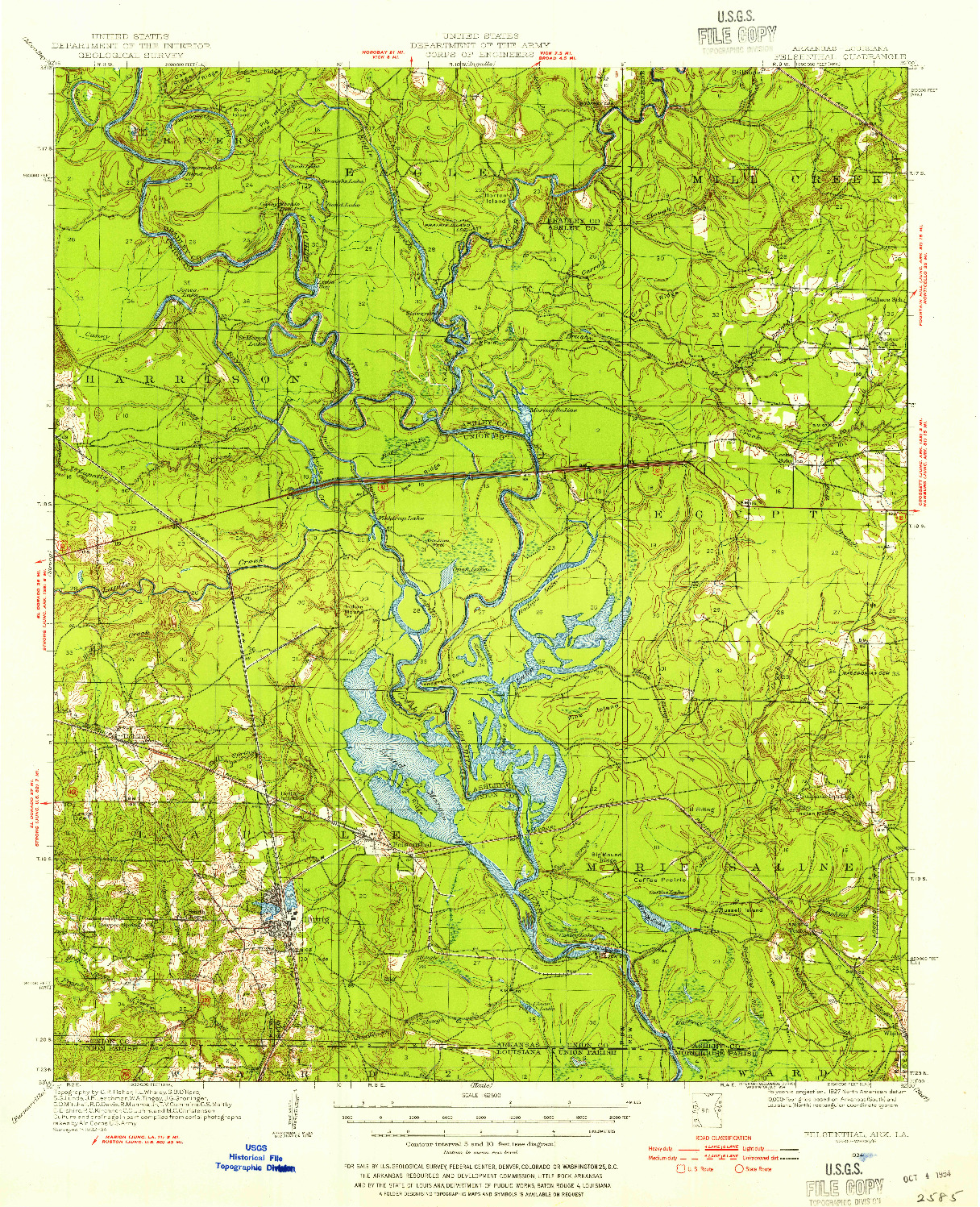 USGS 1:62500-SCALE QUADRANGLE FOR FELSENTHAL, AR 1934