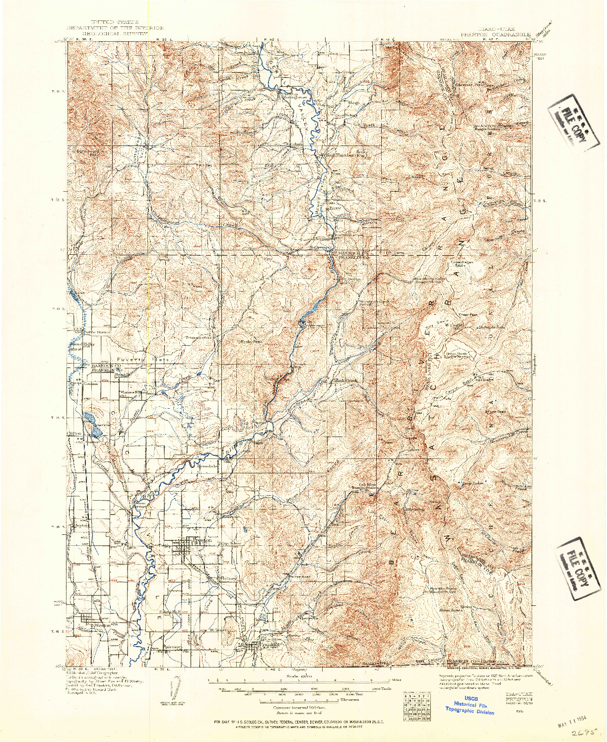 USGS 1:125000-SCALE QUADRANGLE FOR PRESTON, ID 1915