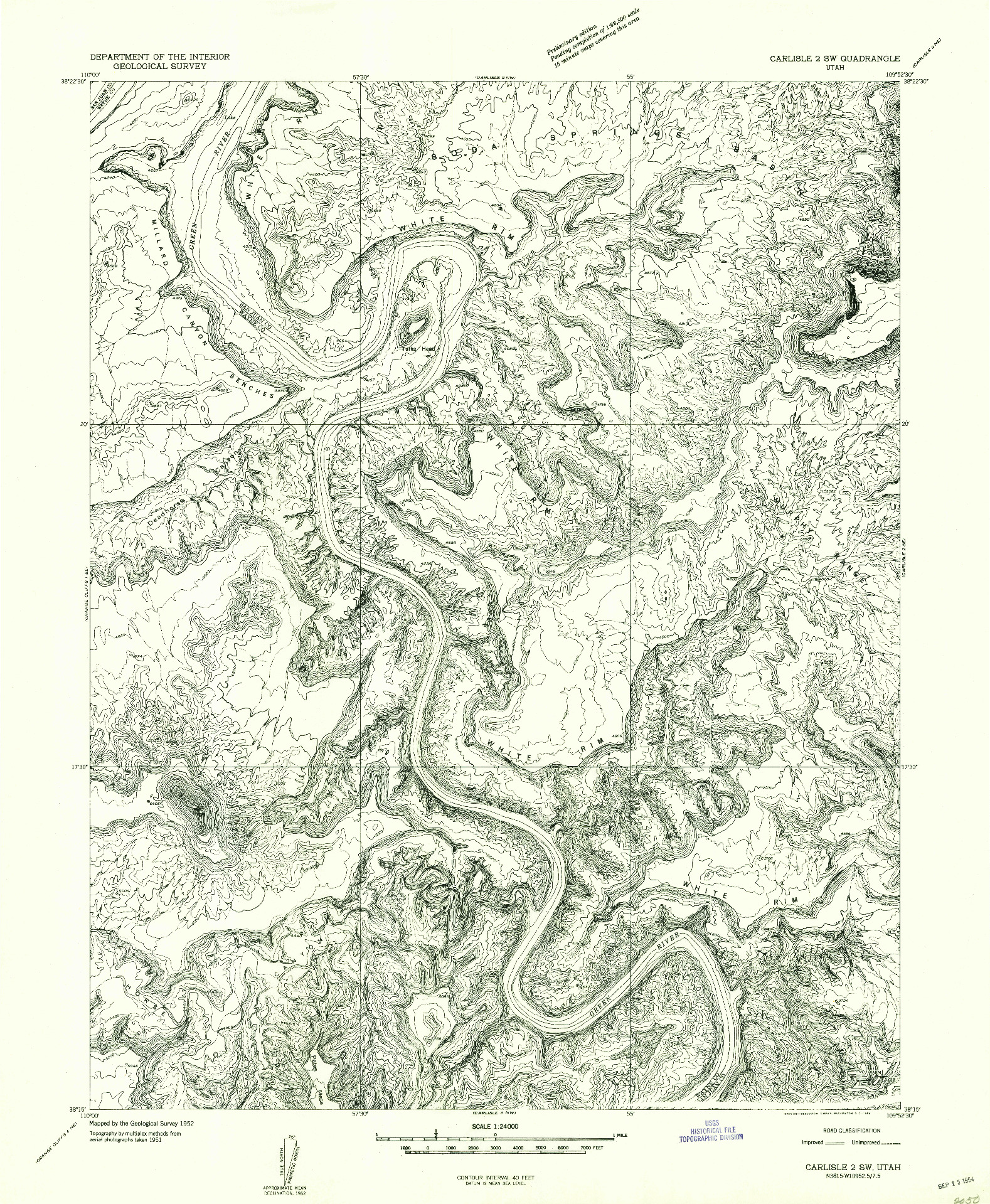 USGS 1:24000-SCALE QUADRANGLE FOR CARLISLE 2 SW, UT 1952