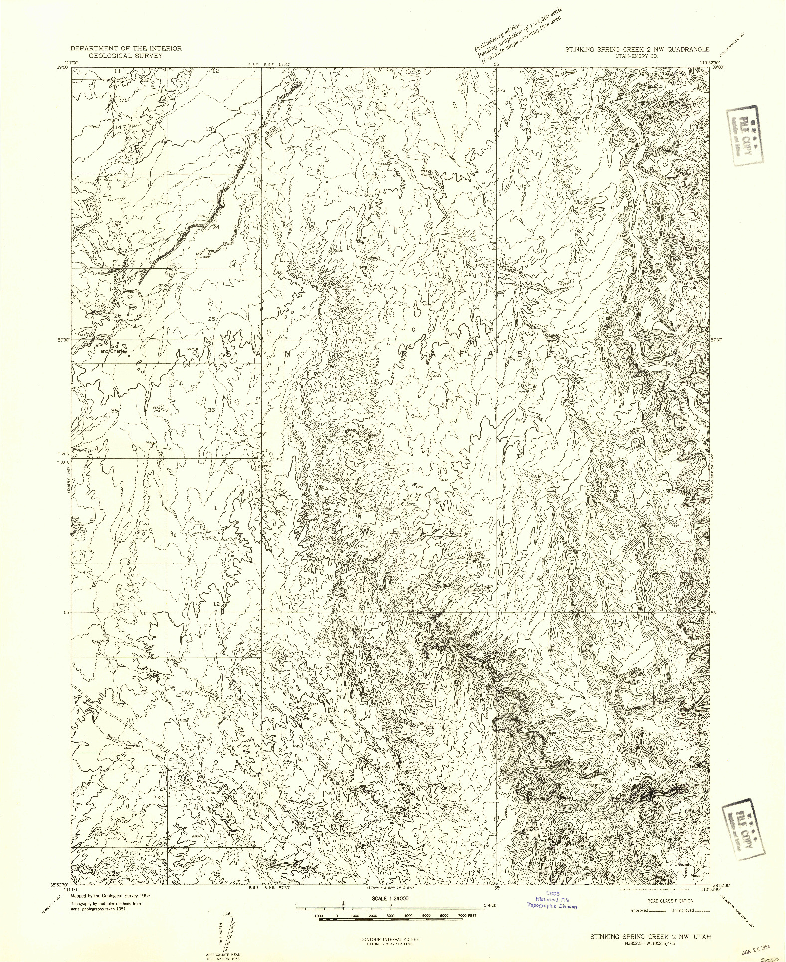 USGS 1:24000-SCALE QUADRANGLE FOR STINKING SPRING CREEK 2 NW, UT 1954