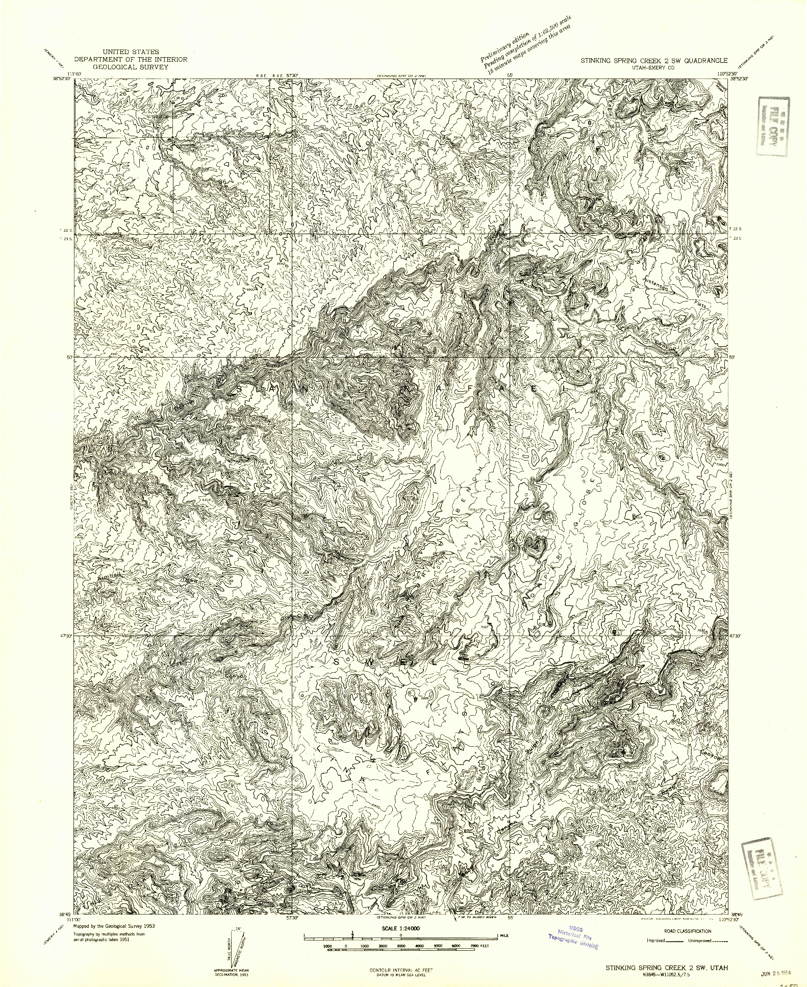 USGS 1:24000-SCALE QUADRANGLE FOR STINKING SPRING CREEK 2 SW, UT 1954