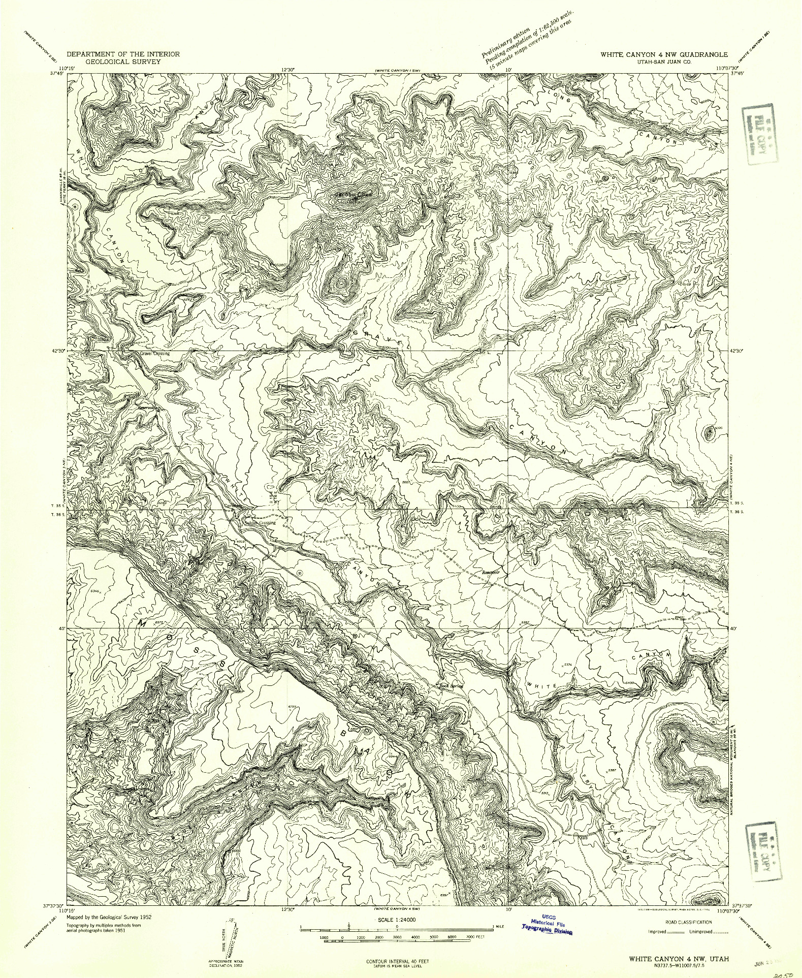 USGS 1:24000-SCALE QUADRANGLE FOR WHITE CANYON 4 NW, UT 1954