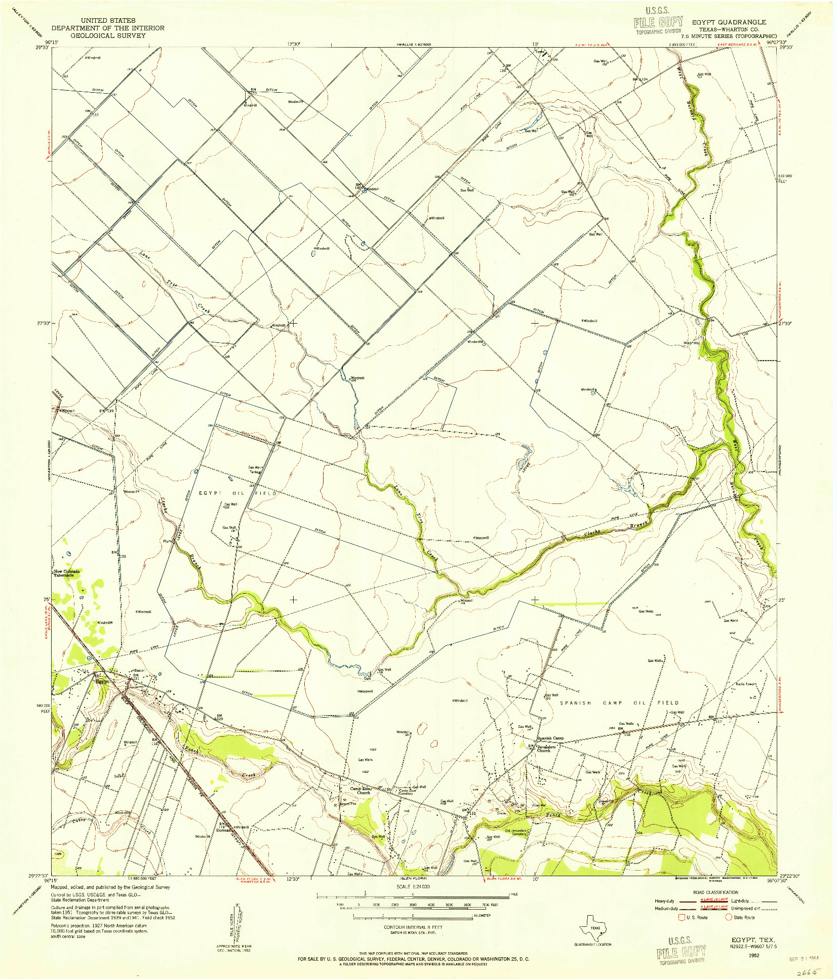 USGS 1:24000-SCALE QUADRANGLE FOR EGYPT, TX 1952