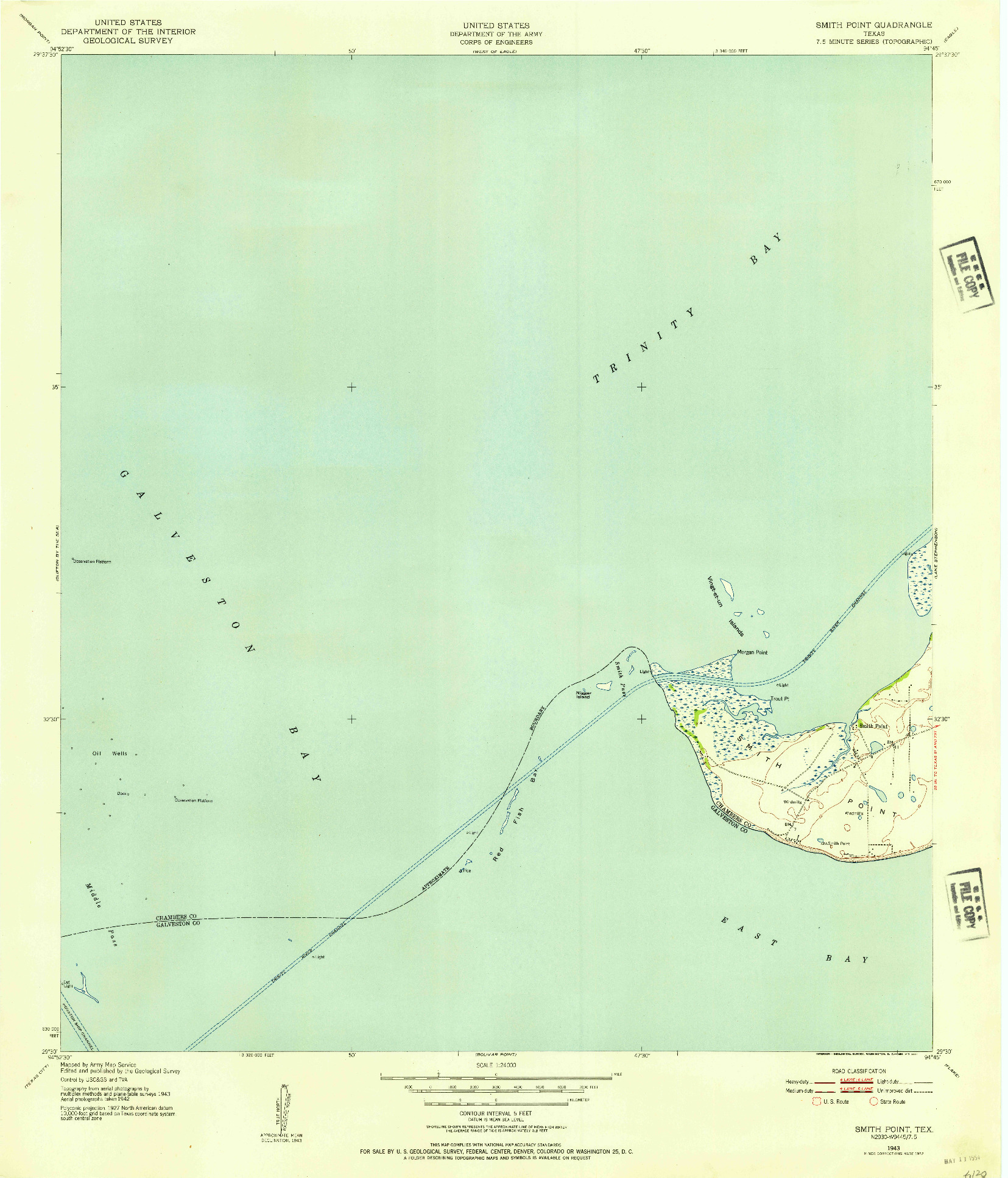 USGS 1:24000-SCALE QUADRANGLE FOR SMITH POINT, TX 1943