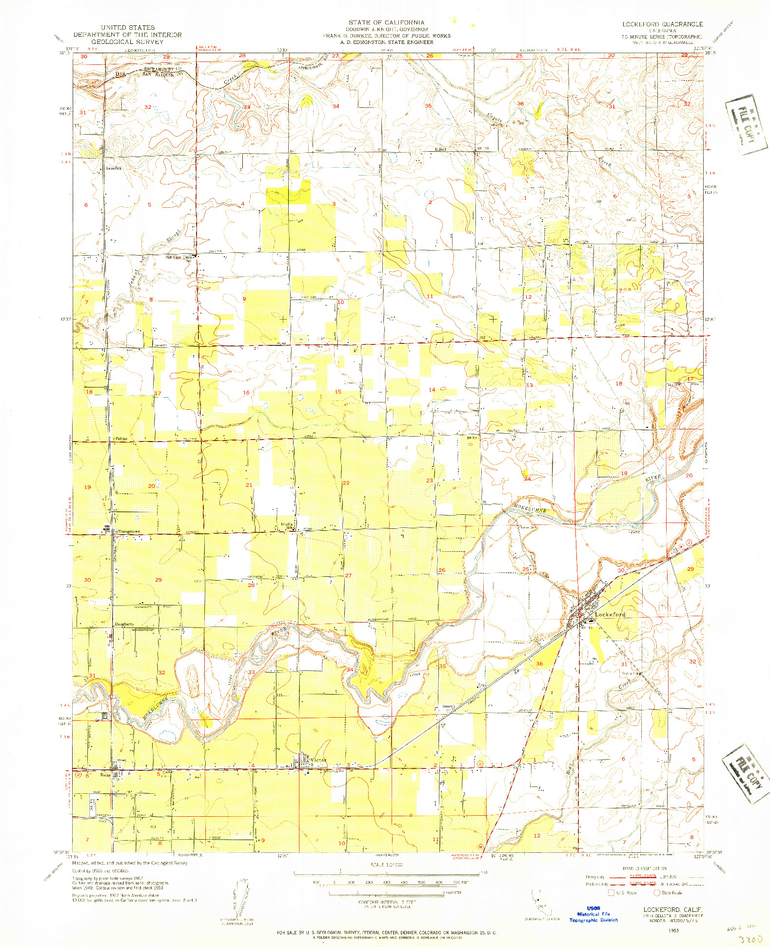 USGS 1:24000-SCALE QUADRANGLE FOR LOCKEFORD, CA 1953