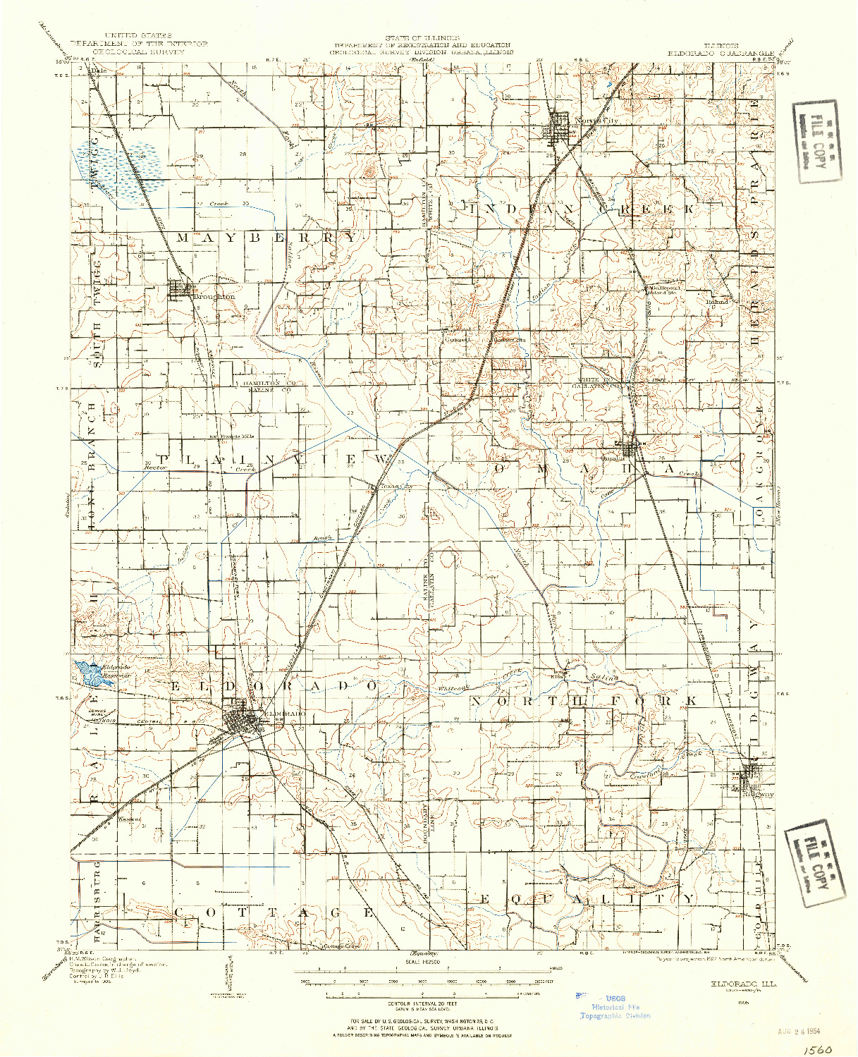 USGS 1:62500-SCALE QUADRANGLE FOR ELDORADO, IL 1905