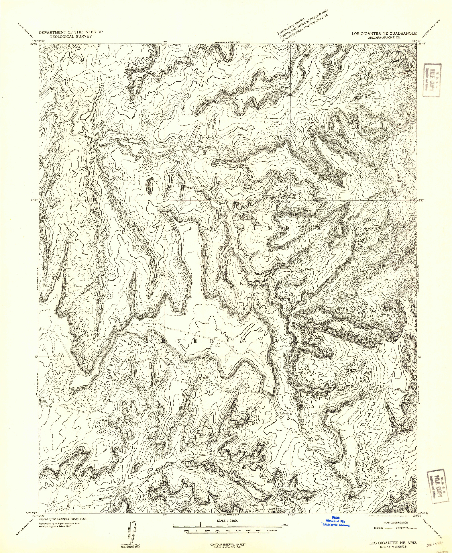 USGS 1:24000-SCALE QUADRANGLE FOR LOS GIGANTES NE, AZ 1953