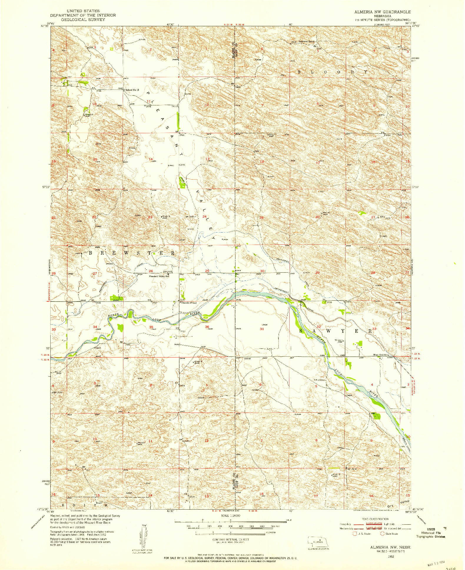 USGS 1:24000-SCALE QUADRANGLE FOR ALMERIA NW, NE 1952