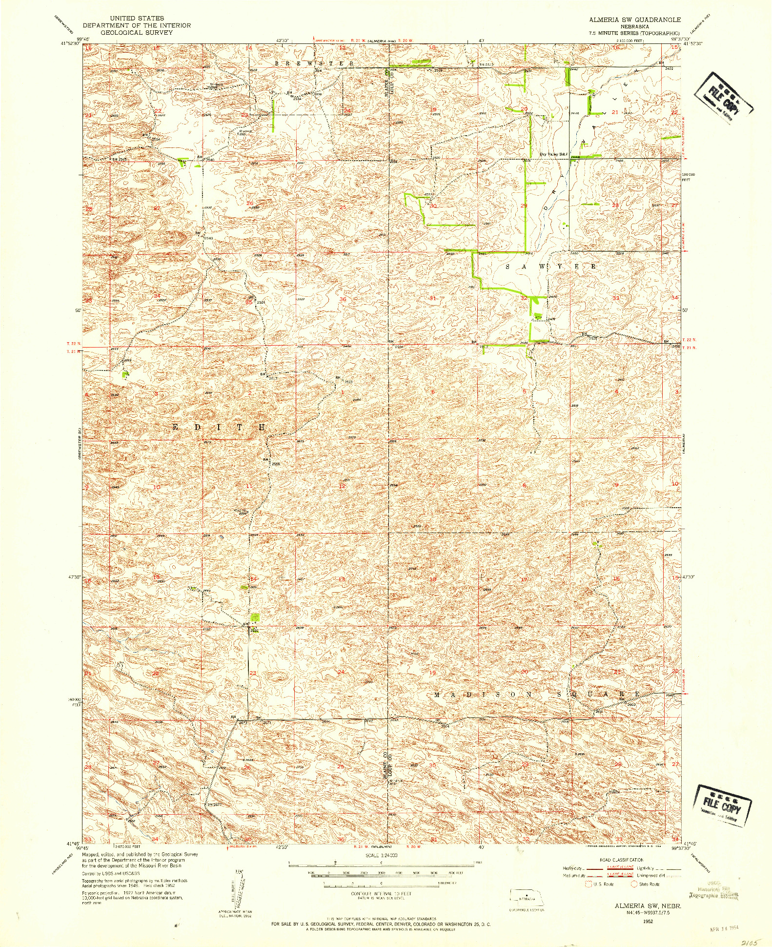 USGS 1:24000-SCALE QUADRANGLE FOR ALMERIA SW, NE 1952