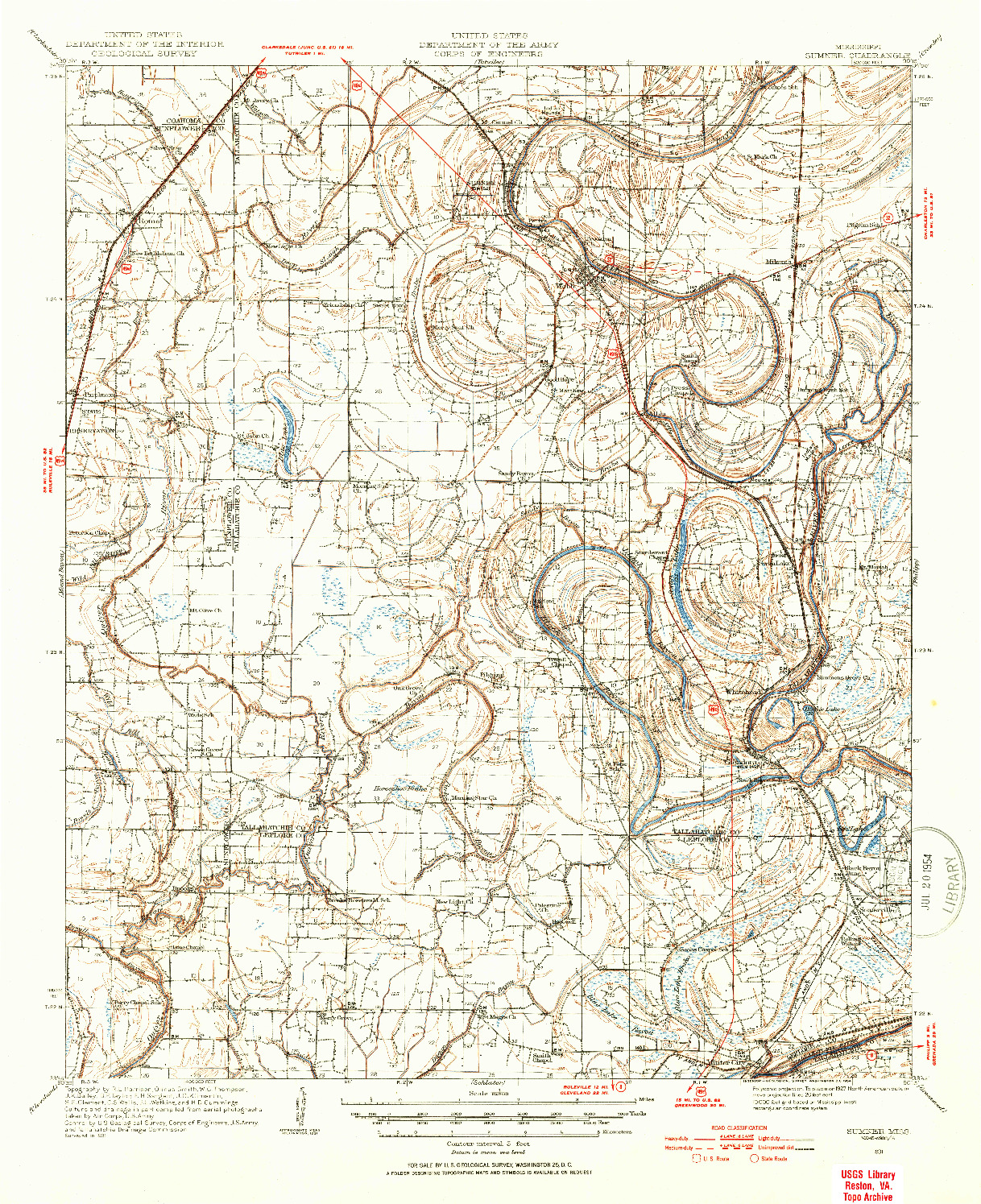 USGS 1:62500-SCALE QUADRANGLE FOR SUMNER, MS 1931