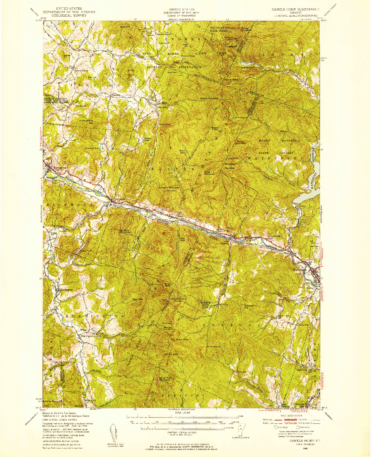 USGS 1:62500-SCALE QUADRANGLE FOR CAMELS HUMP, VT 1948
