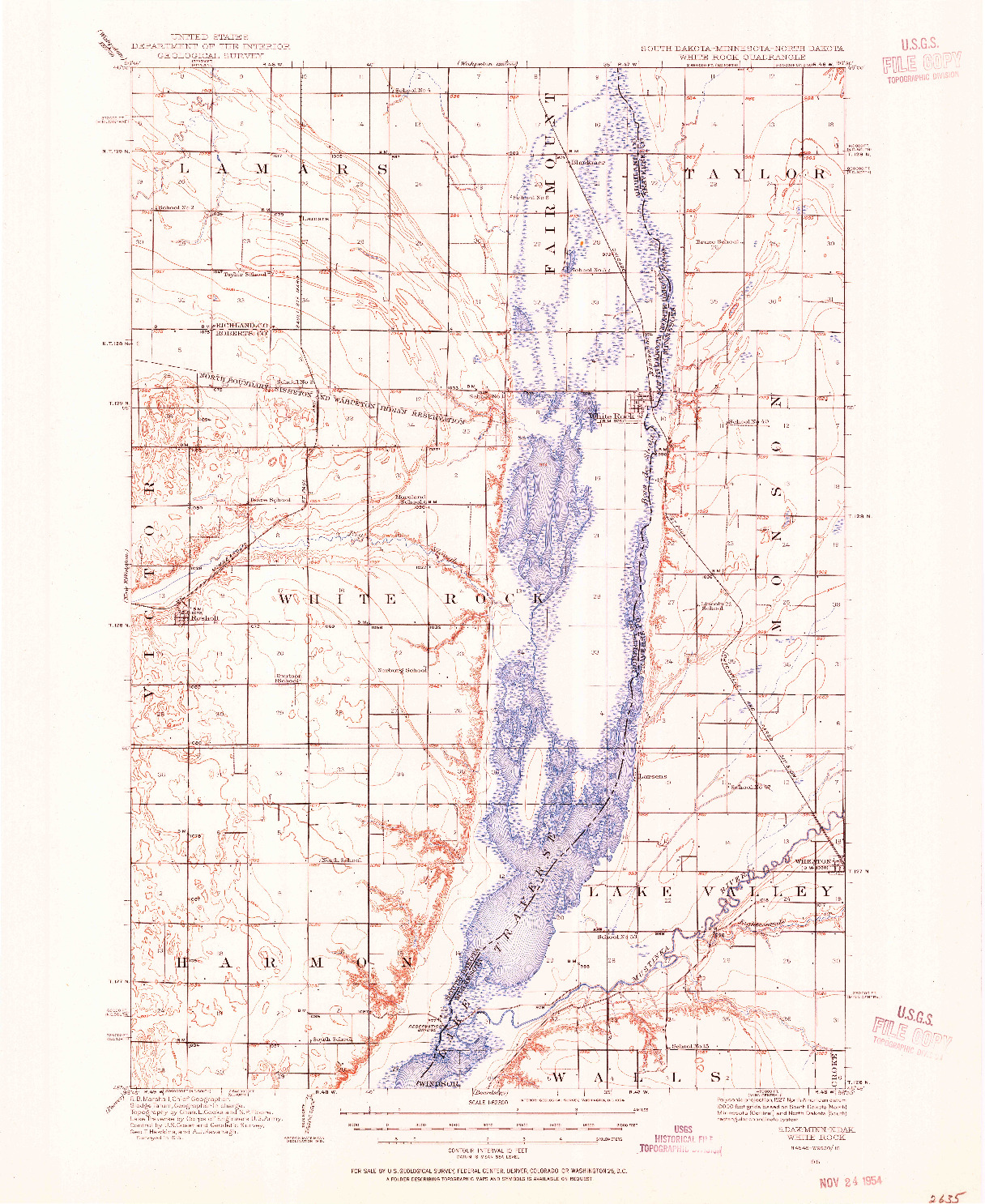 USGS 1:62500-SCALE QUADRANGLE FOR WHITE ROCK, SD 1915