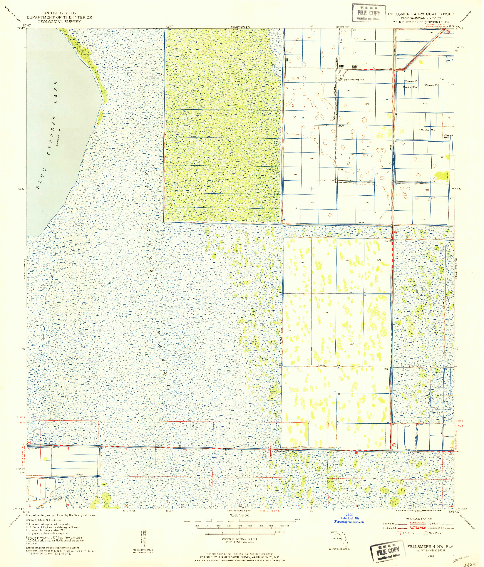 USGS 1:24000-SCALE QUADRANGLE FOR FELLSMERE 4 NW, FL 1953