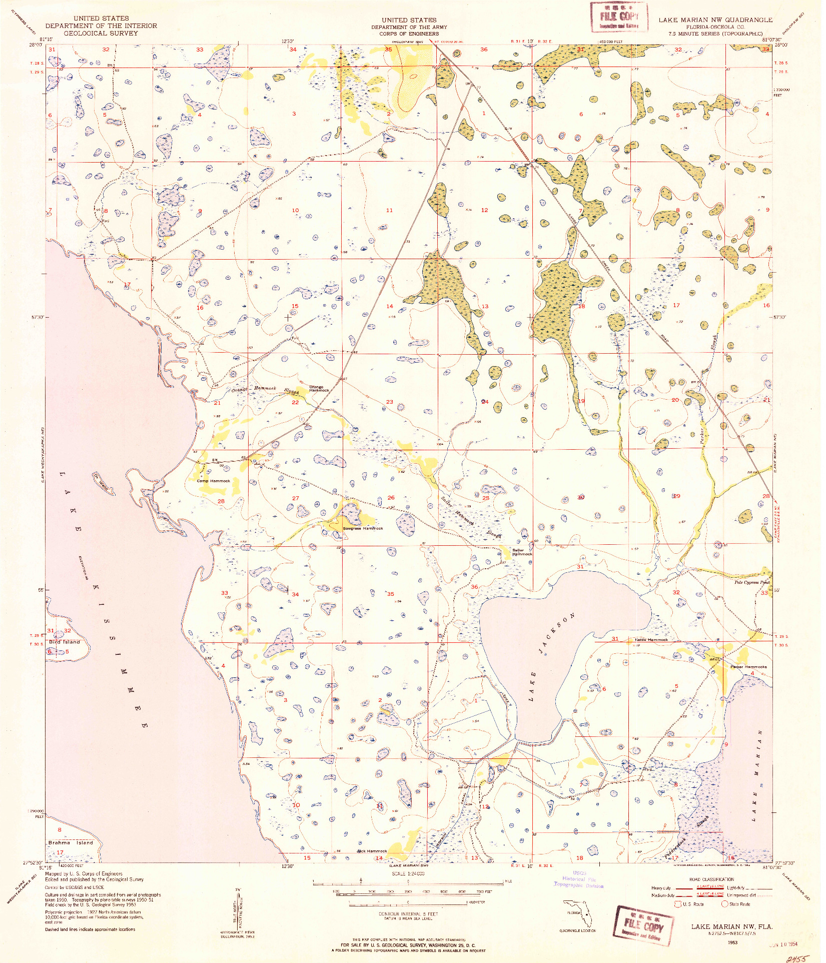 USGS 1:24000-SCALE QUADRANGLE FOR LAKE MARIAN NW, FL 1953
