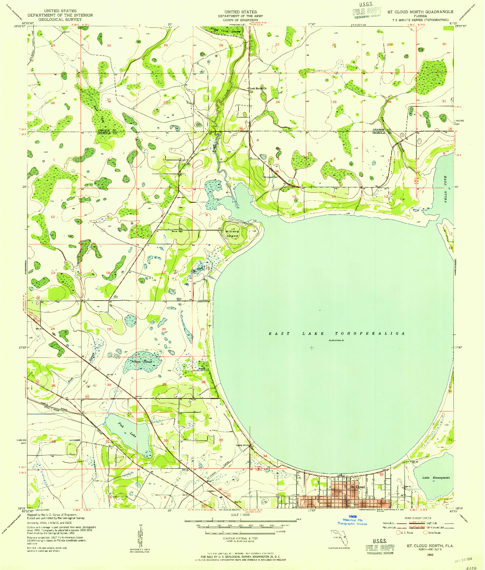 USGS 1:24000-SCALE QUADRANGLE FOR ST CLOUD NORTH, FL 1953