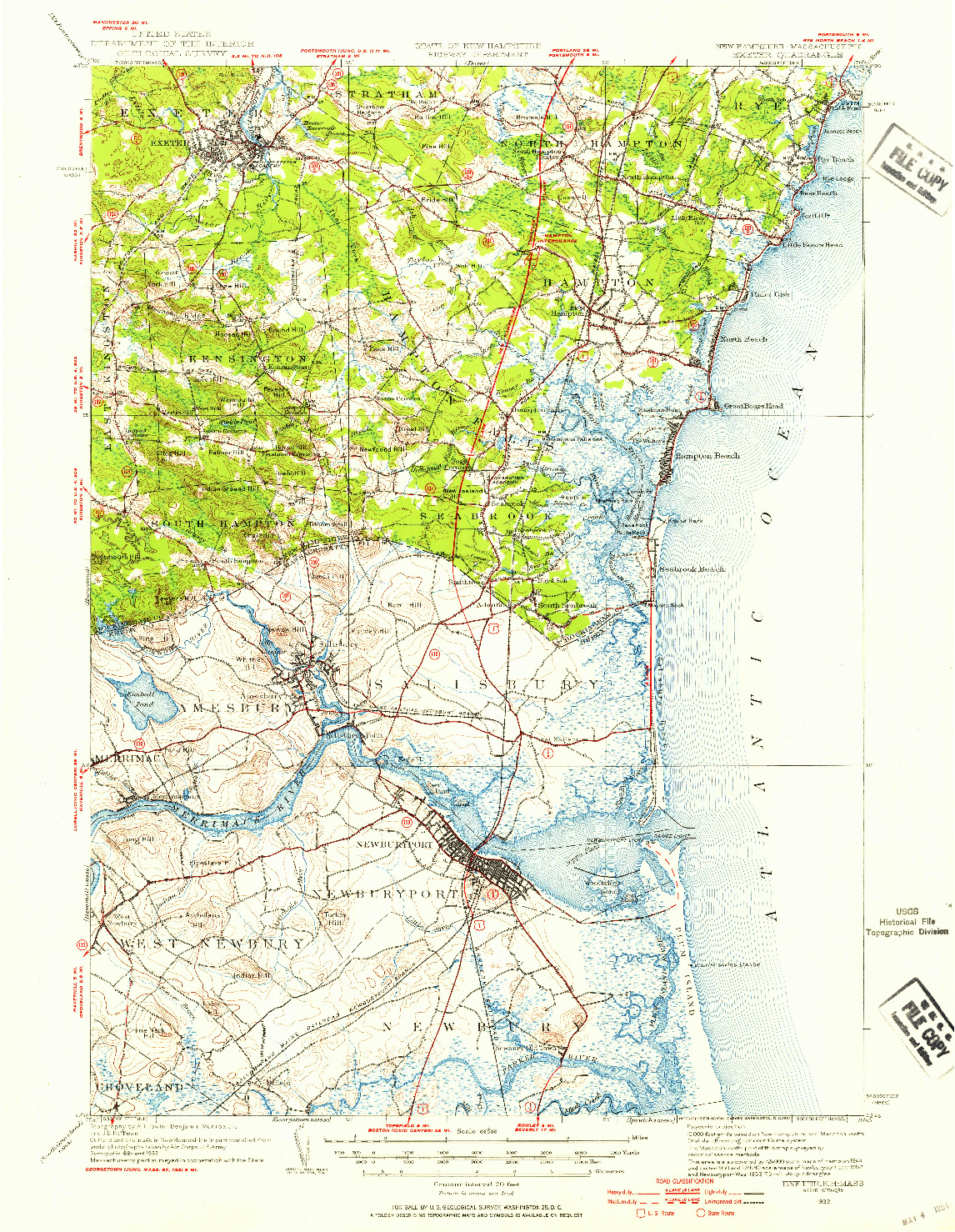 USGS 1:62500-SCALE QUADRANGLE FOR EXETER, NH 1932