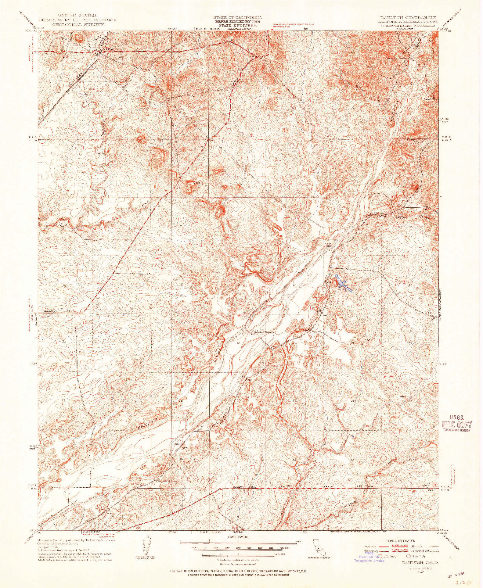 USGS 1:24000-SCALE QUADRANGLE FOR DAULTON, CA 1942
